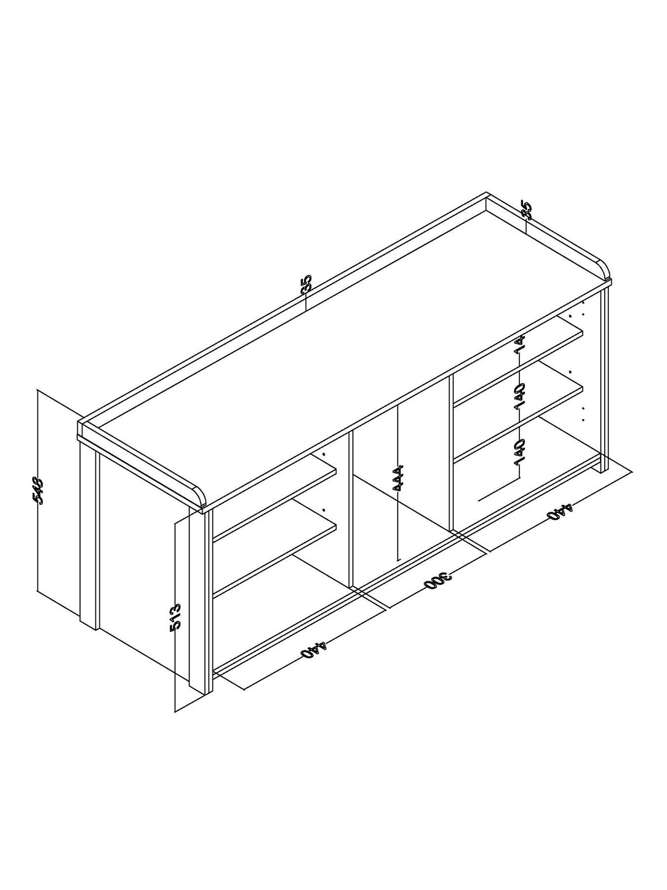 Image 6 of 6 of GFW Lancaster 2 Door Shoe Bench - Grey&nbsp;- FSC&reg; Certified