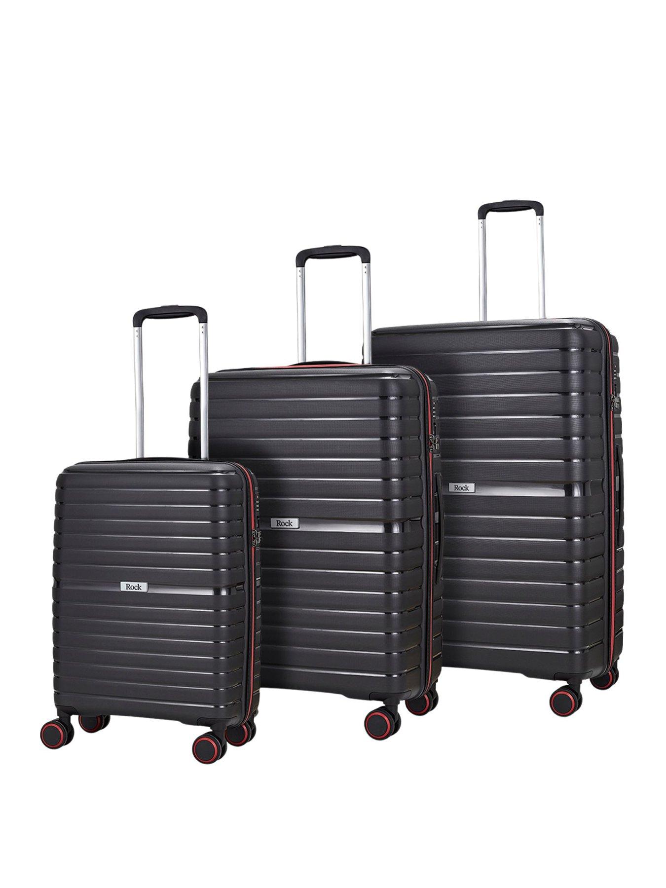Rock Luggage Hydra-Lite 3 Piece Suitcase Set (Black)