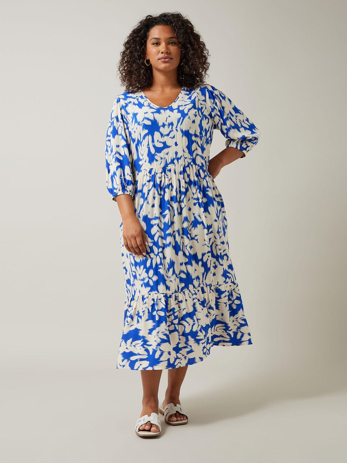 undefined Tea Dress - Blue Print