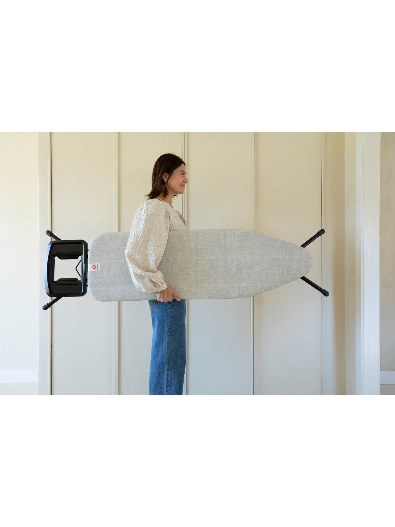  image of brabantia-ironing-board-b-with-grey-denim-print-cover