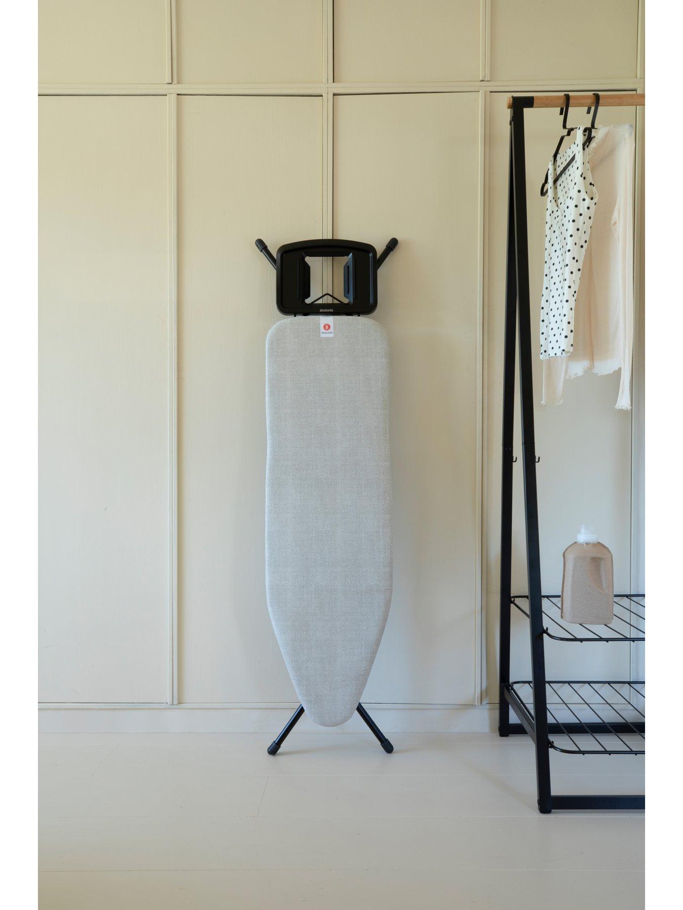  image of brabantia-ironing-board-b-with-grey-denim-print-cover