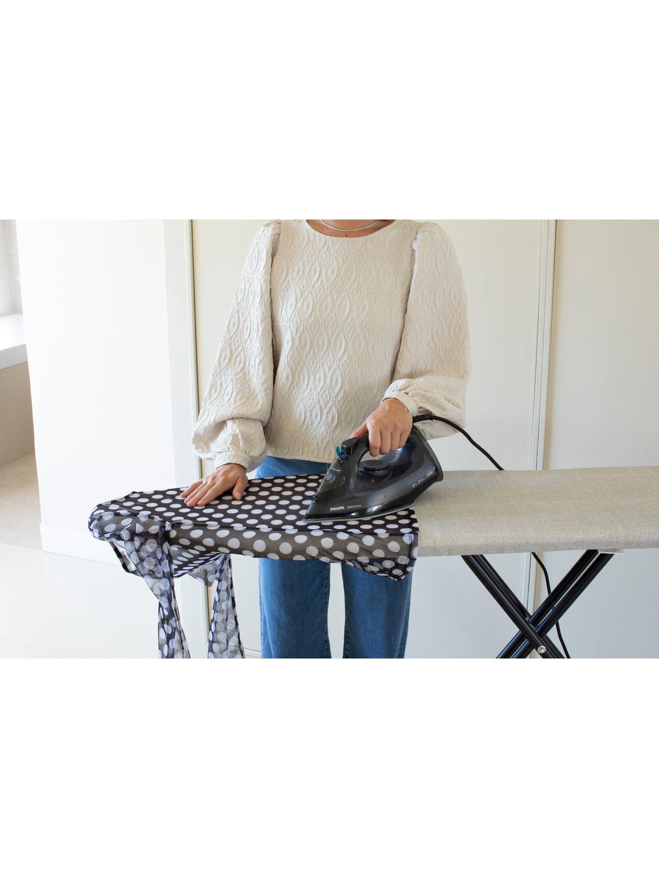  image of brabantia-ironing-board-b-with-grey-denim-print-cover