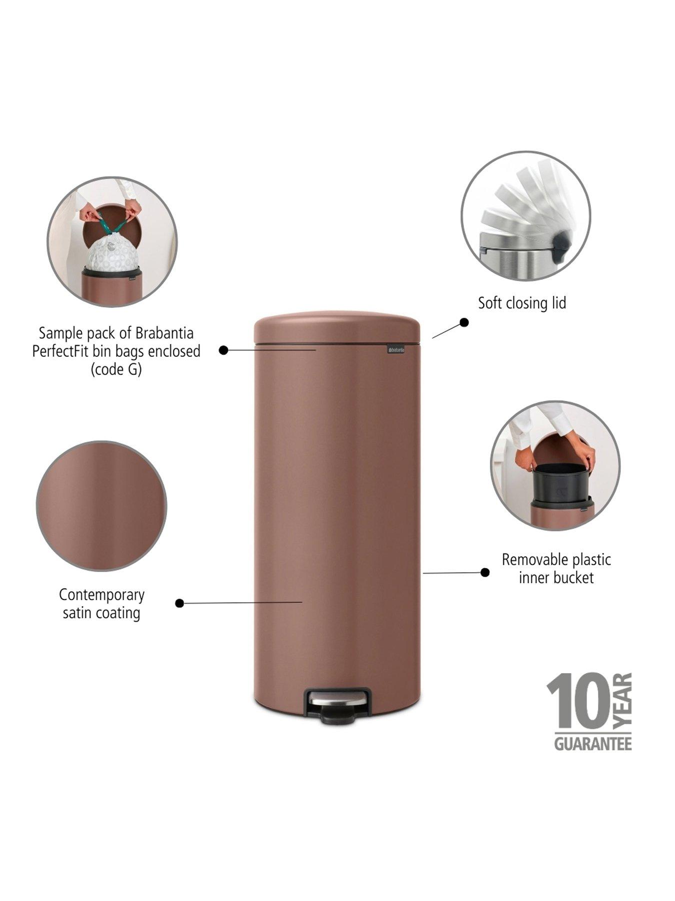 Image 6 of 7 of Brabantia NewIcon 30-Litre Pedal Bin in Taupe
