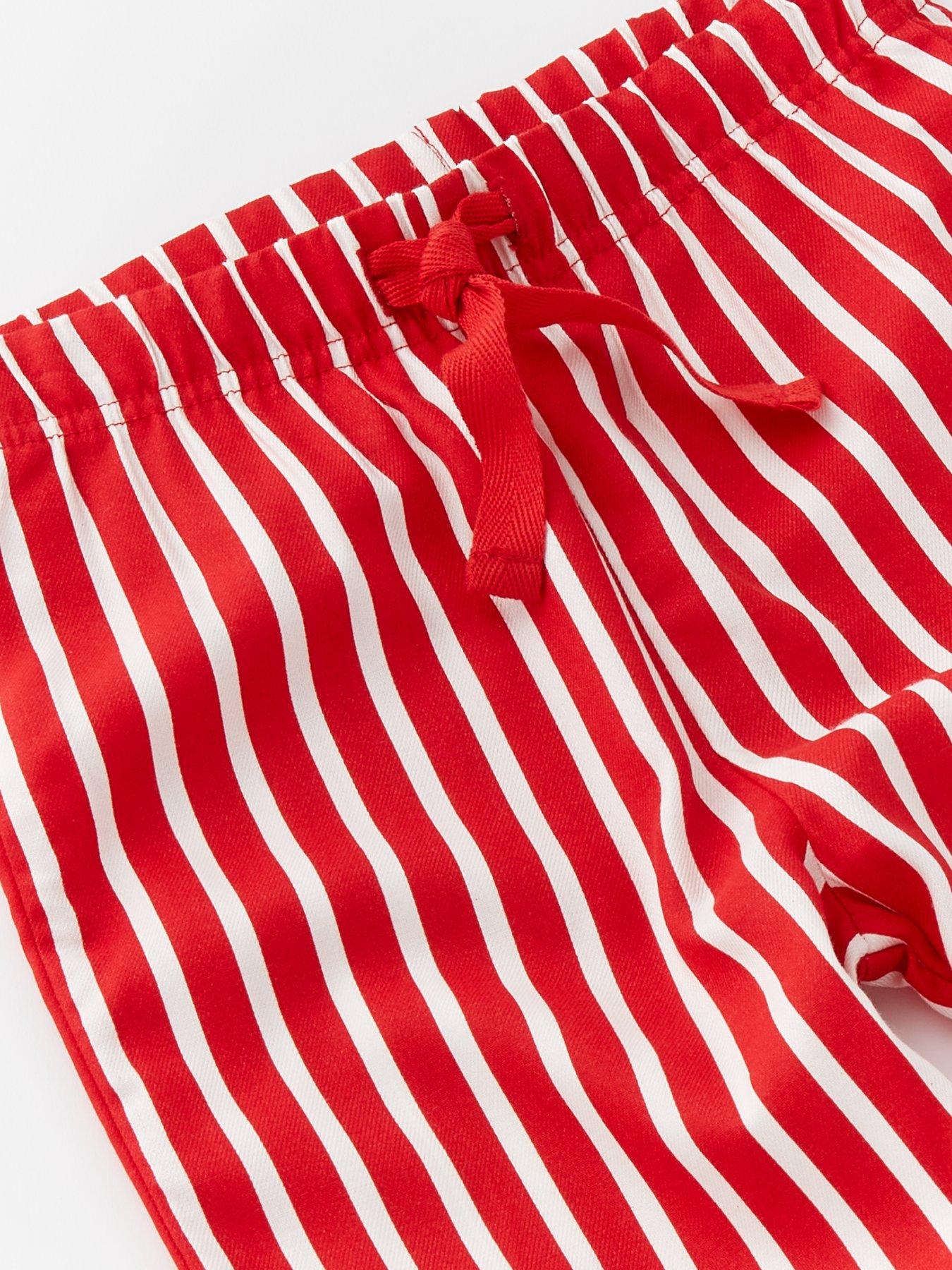 Image 5 of 6 of Mini V by Very Kids Family Christmas Unisex Woven Stripe and Sweat Top Pyjama - Grey/Red