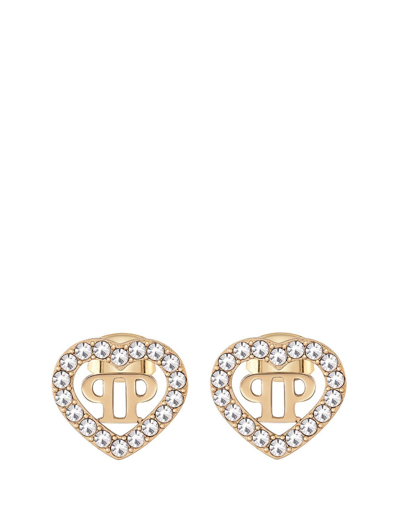 undefined ROCKED HEARTS IP Yellow Gold stud earrings