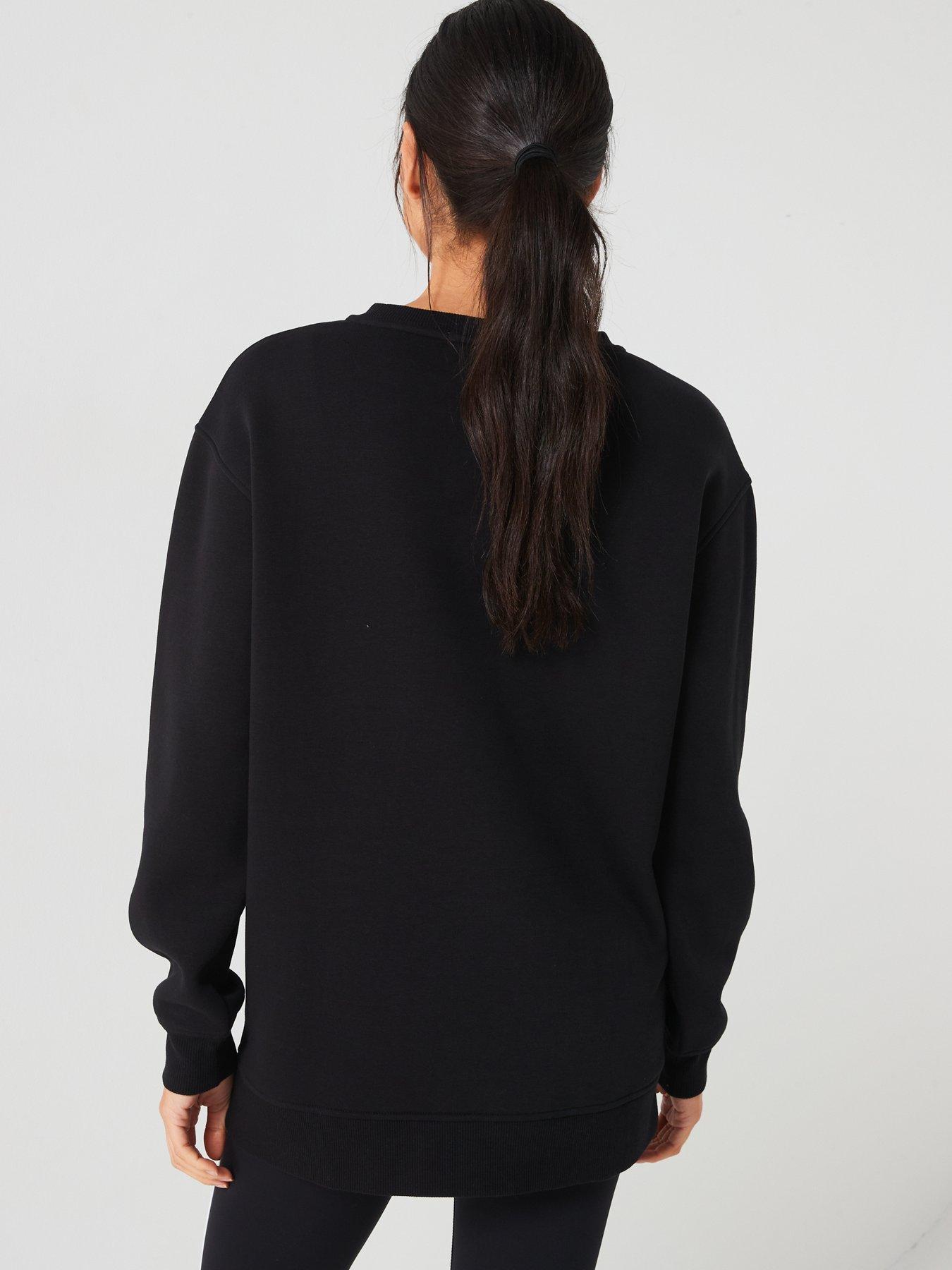  image of everyday-the-essential-long-line-crew-neck-sweat-black