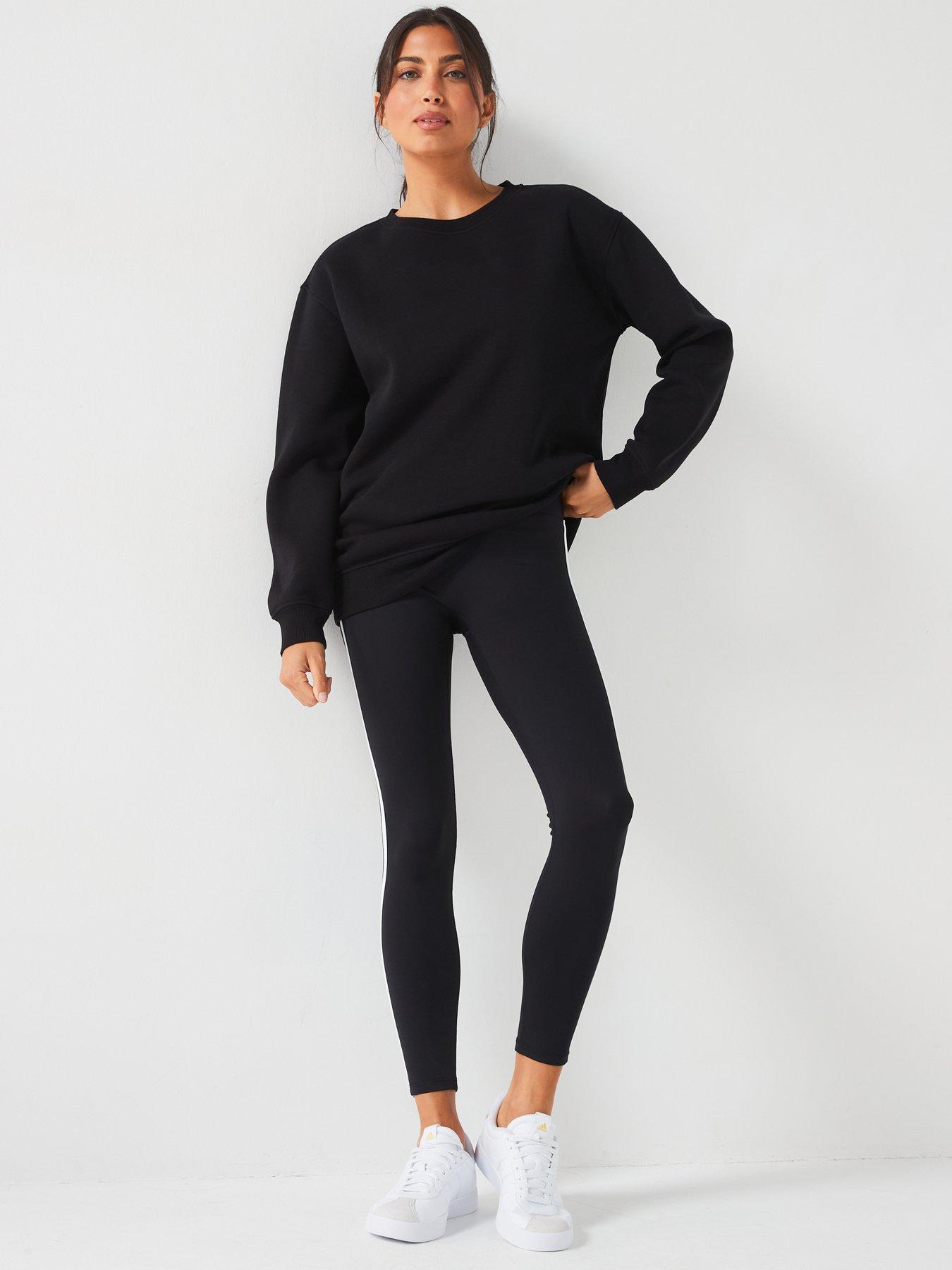  image of everyday-the-essential-long-line-crew-neck-sweat-black