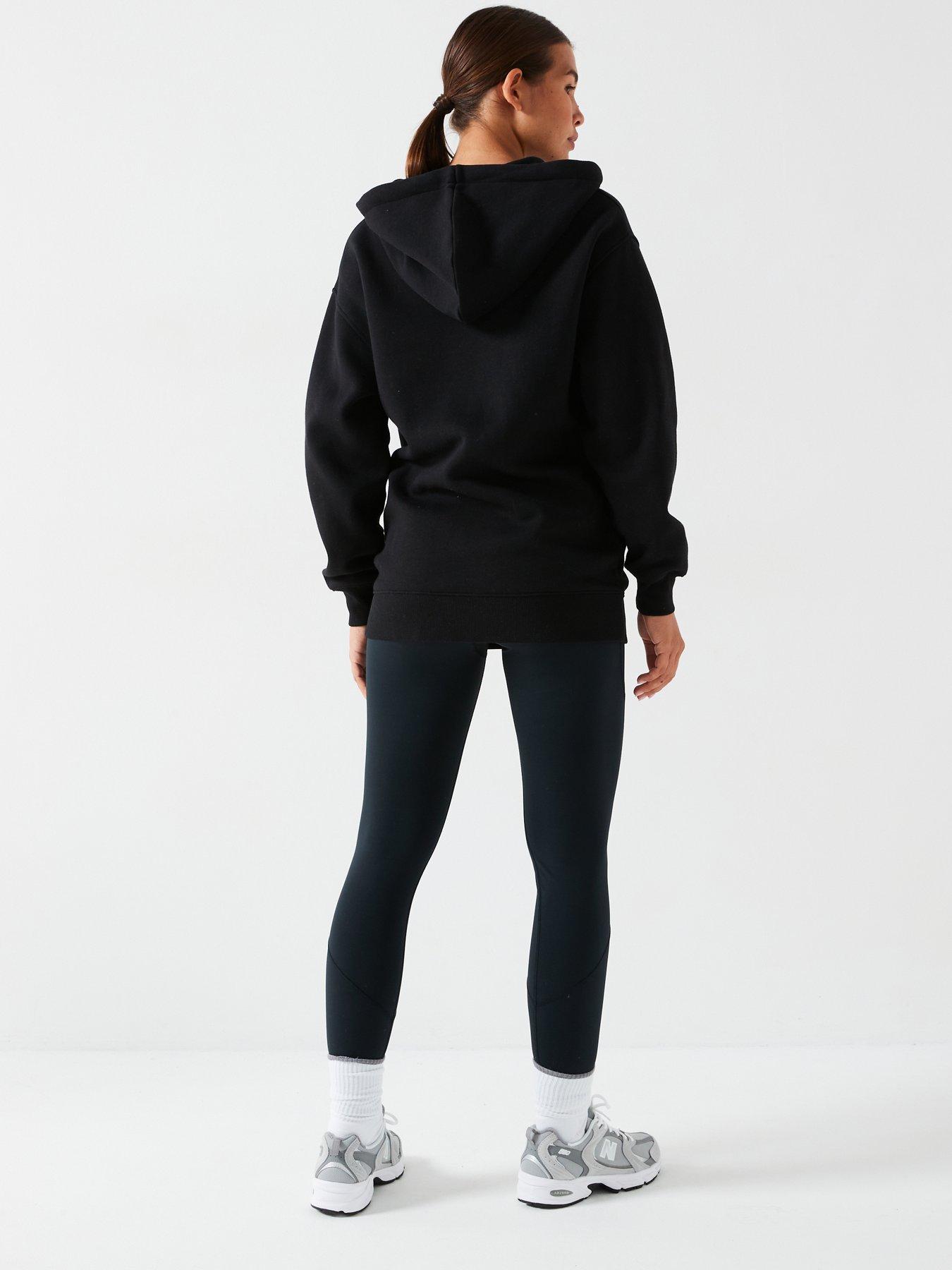  image of everyday-the-essential-oversized-zip-through-hoodie-black