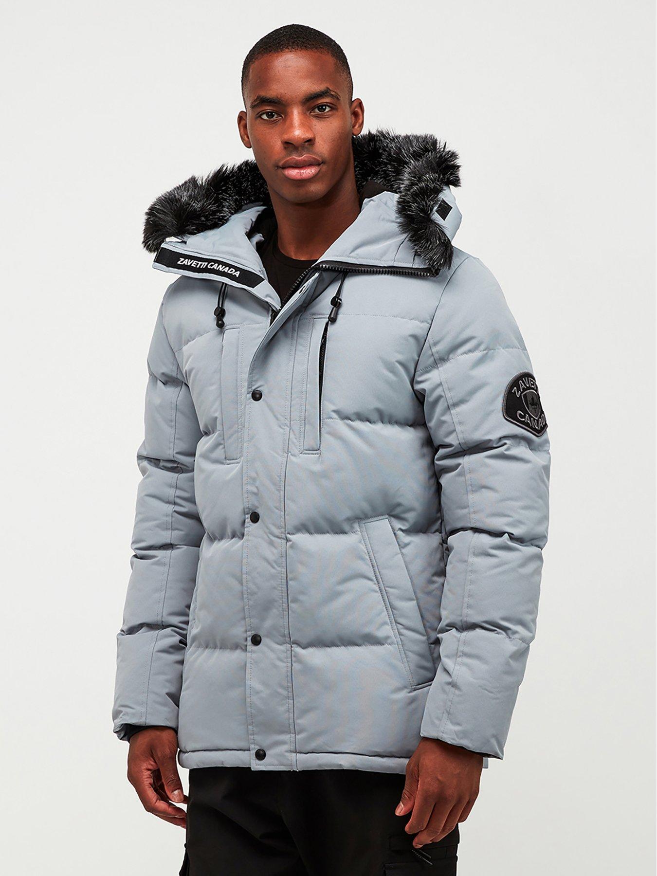 undefined Oshawa 2.0 Padded Parka Coat - Monument - Light Grey