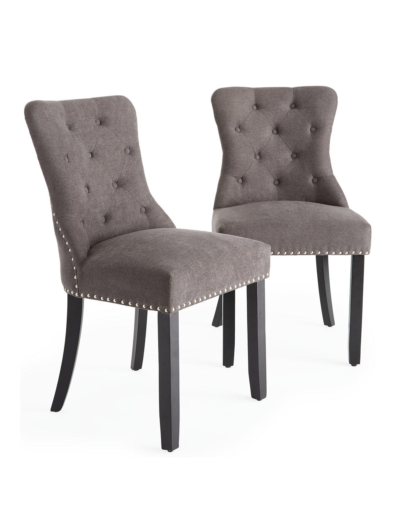 Image 2 of 7 of The Very Collection Warwick Chenille Pair Of Standard Dining Chairs - FSC Certified