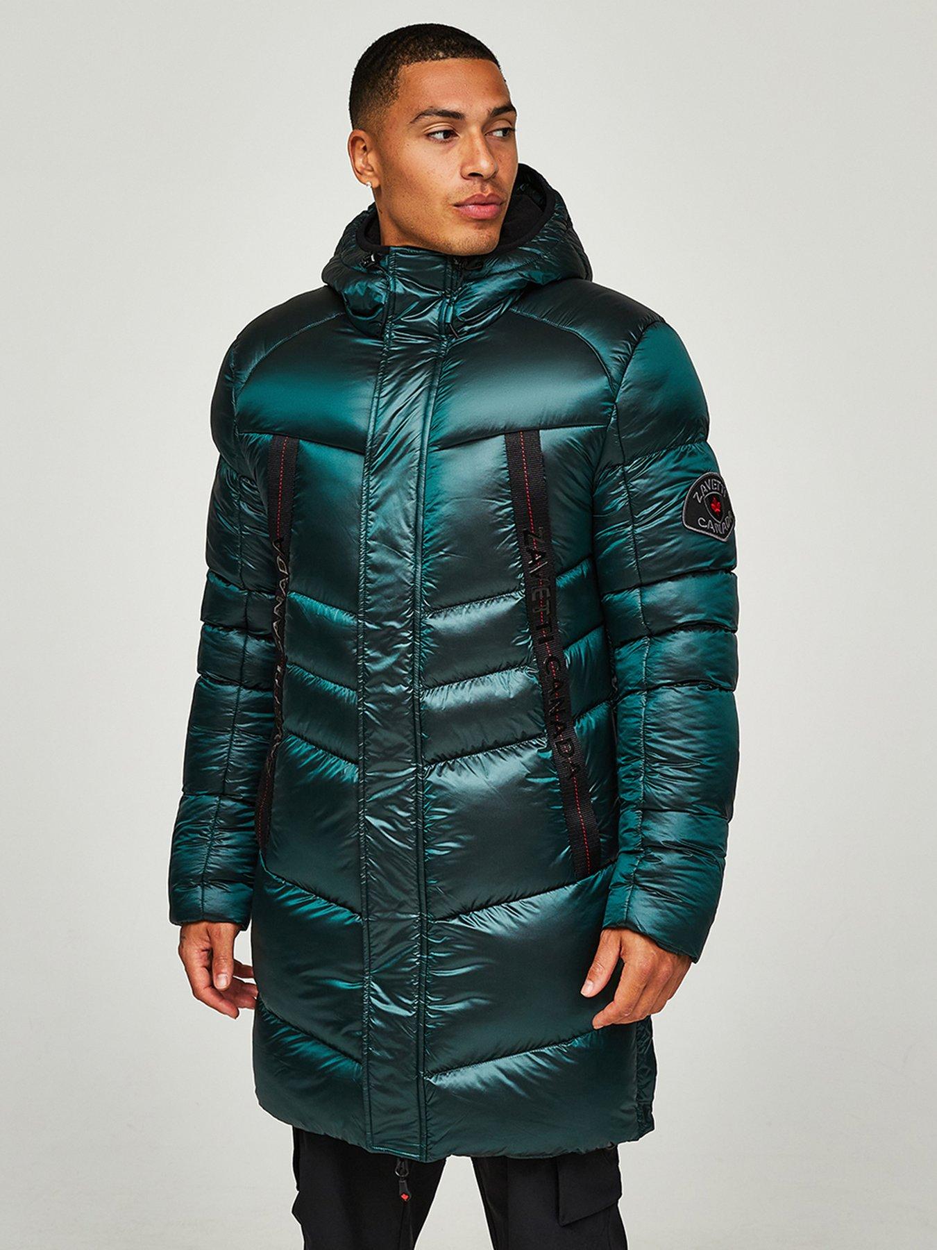 undefined Malzini Longline Padded Jacket - Rain Forest