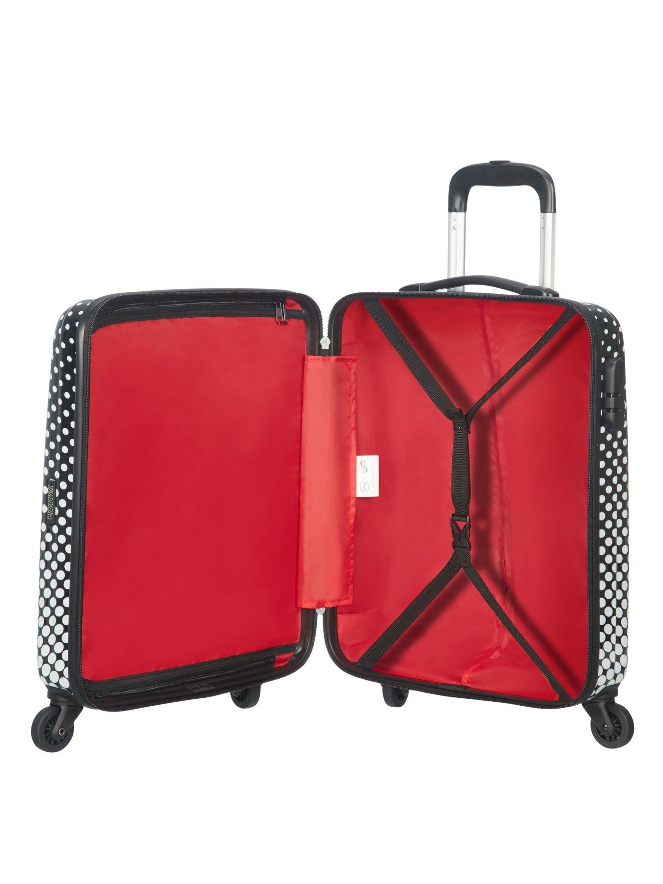  image of american-tourister-minnie-mouse-polka-dot-spinner-55-disney-cabin-hardshell-suitcase