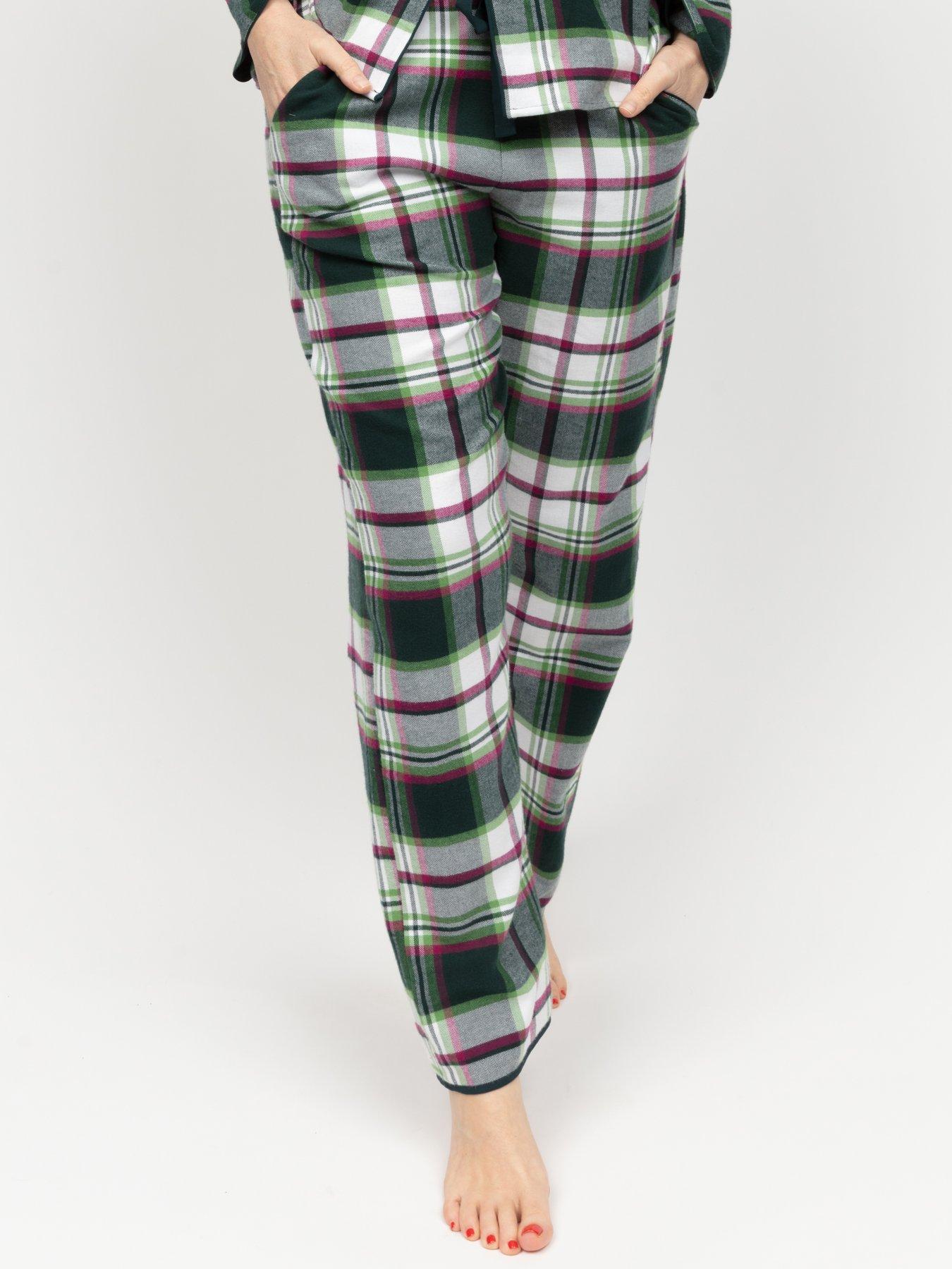 undefined Forrest Dark Green Check Pyjama Bottoms - Green