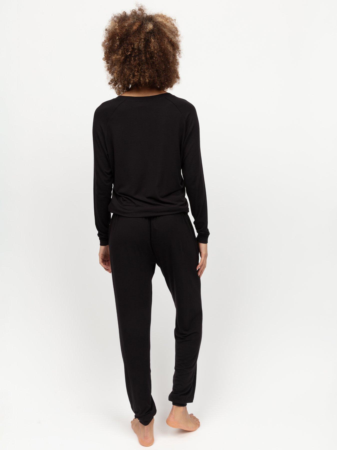  image of cyberjammies-parker-black-jersey-pyjama-bottoms-black