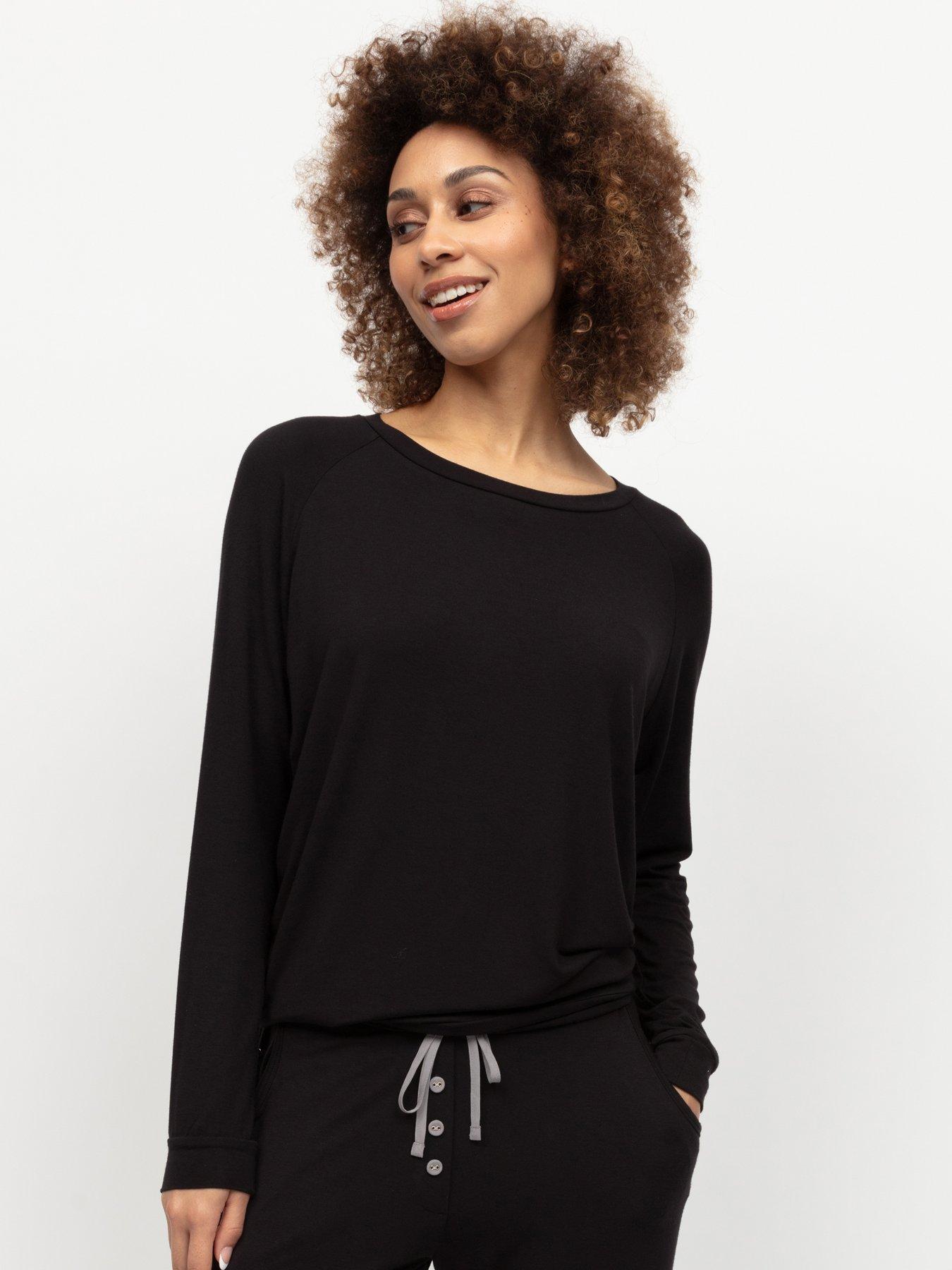 cyberjammies-parker-black-slouch-jersey-long-sleeve-pyjama-top-black