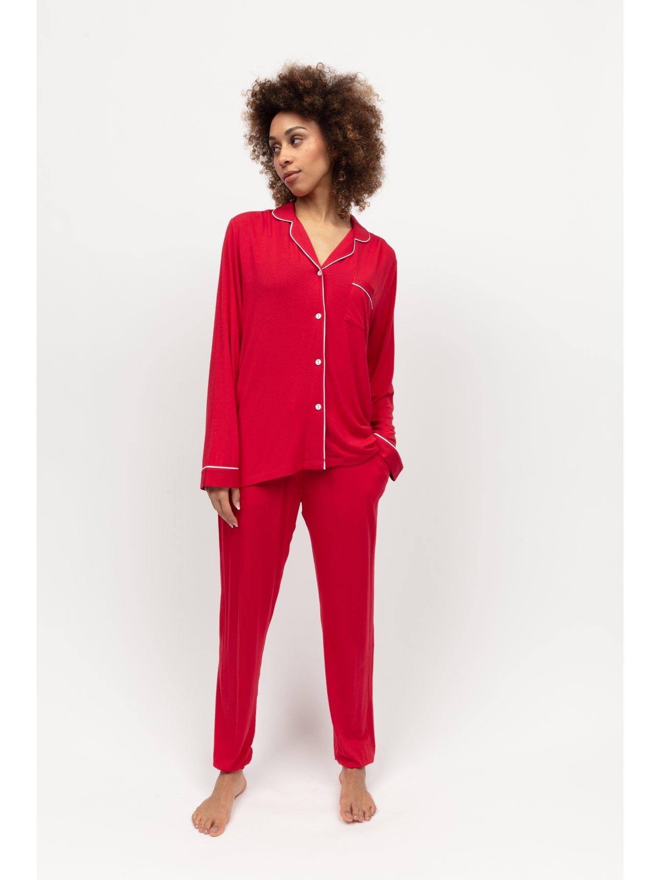 undefined Montana Red Revere Jersey Long Sleeve Pyjama Set - Red