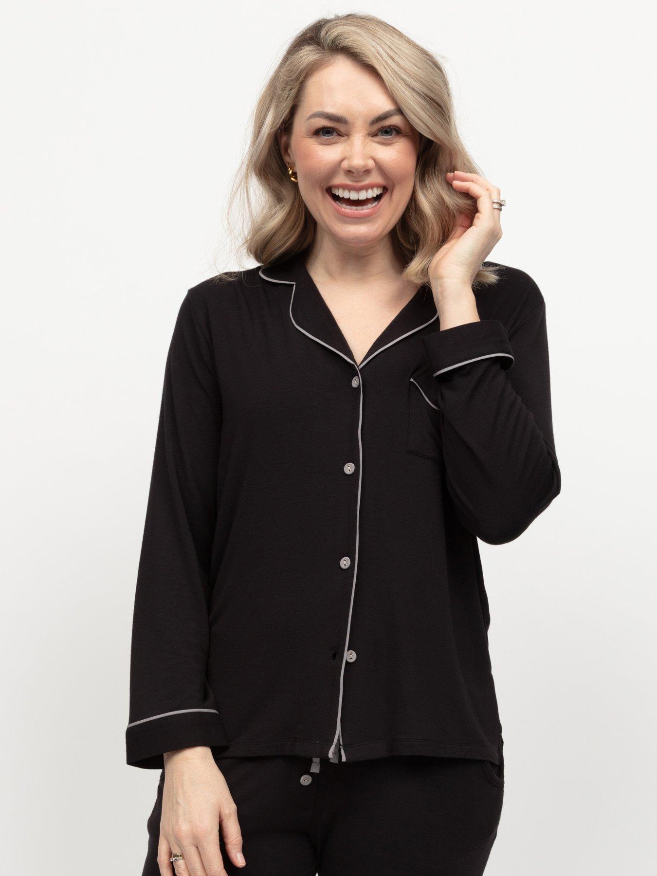 cyberjammies-parker-black-revere-jersey-long-sleeve-pyjama-top-black