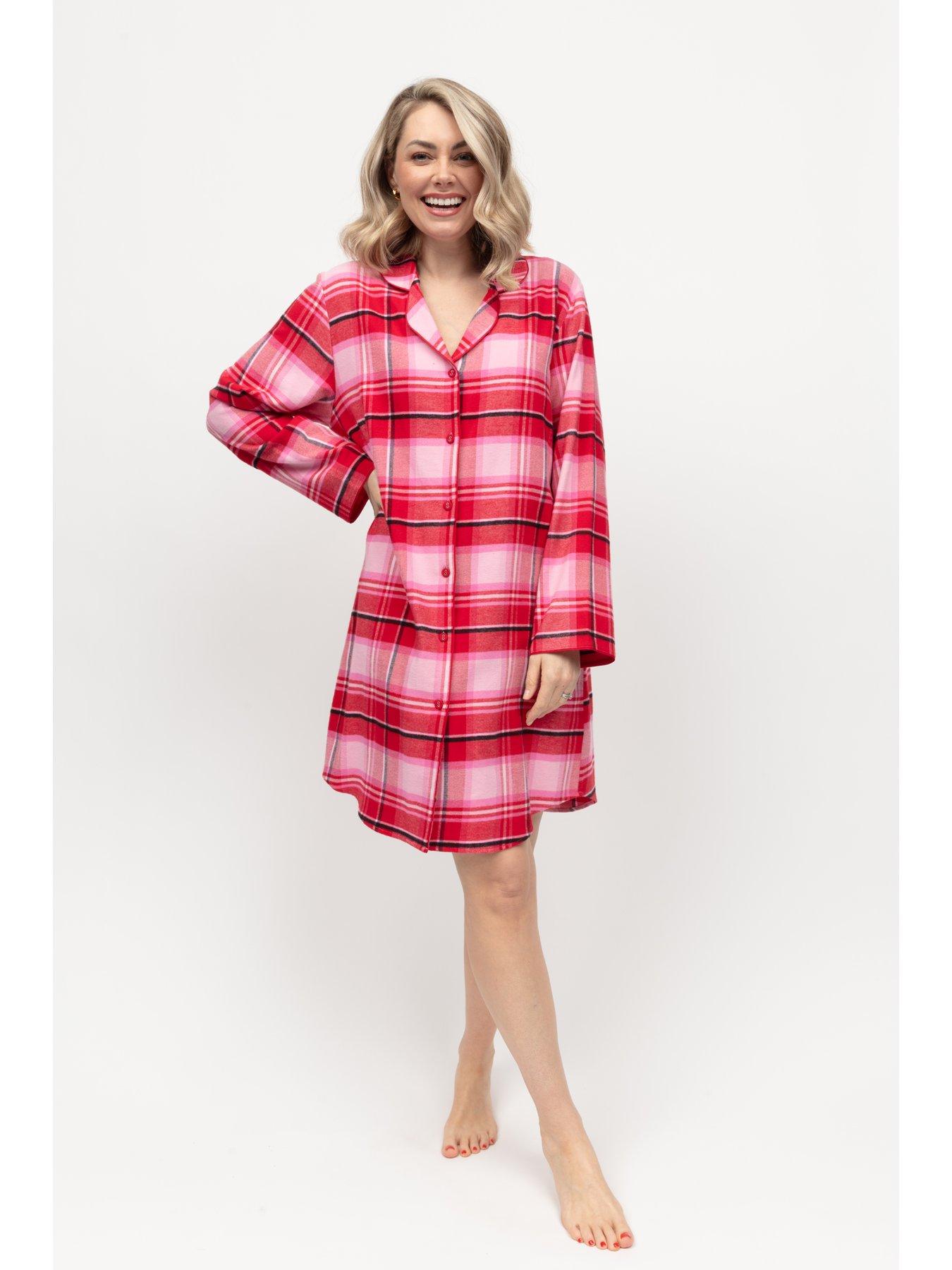 undefined Noelle Red Check Long Sleeve Nightshirt - Red