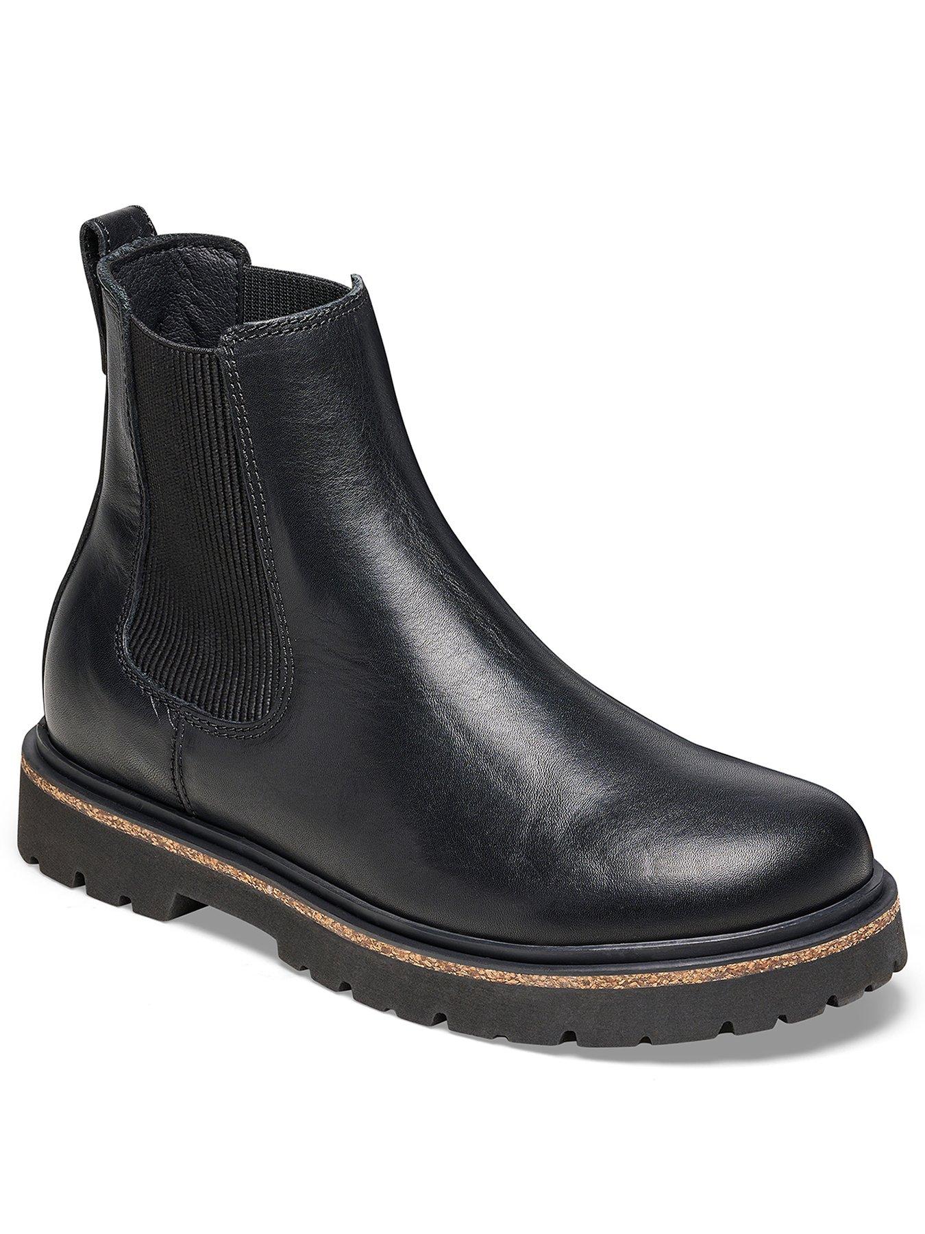  image of birkenstock-highwood-slip-on-natural-leather-ankle-boots-black
