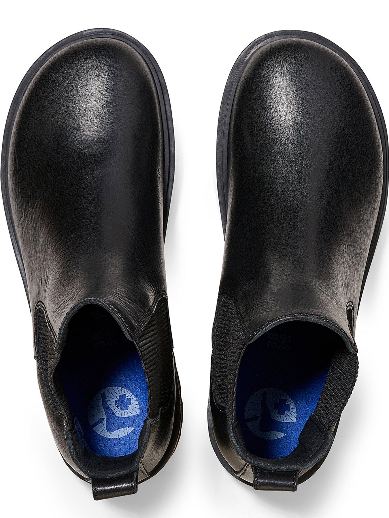  image of birkenstock-highwood-slip-on-natural-leather-ankle-boots-black