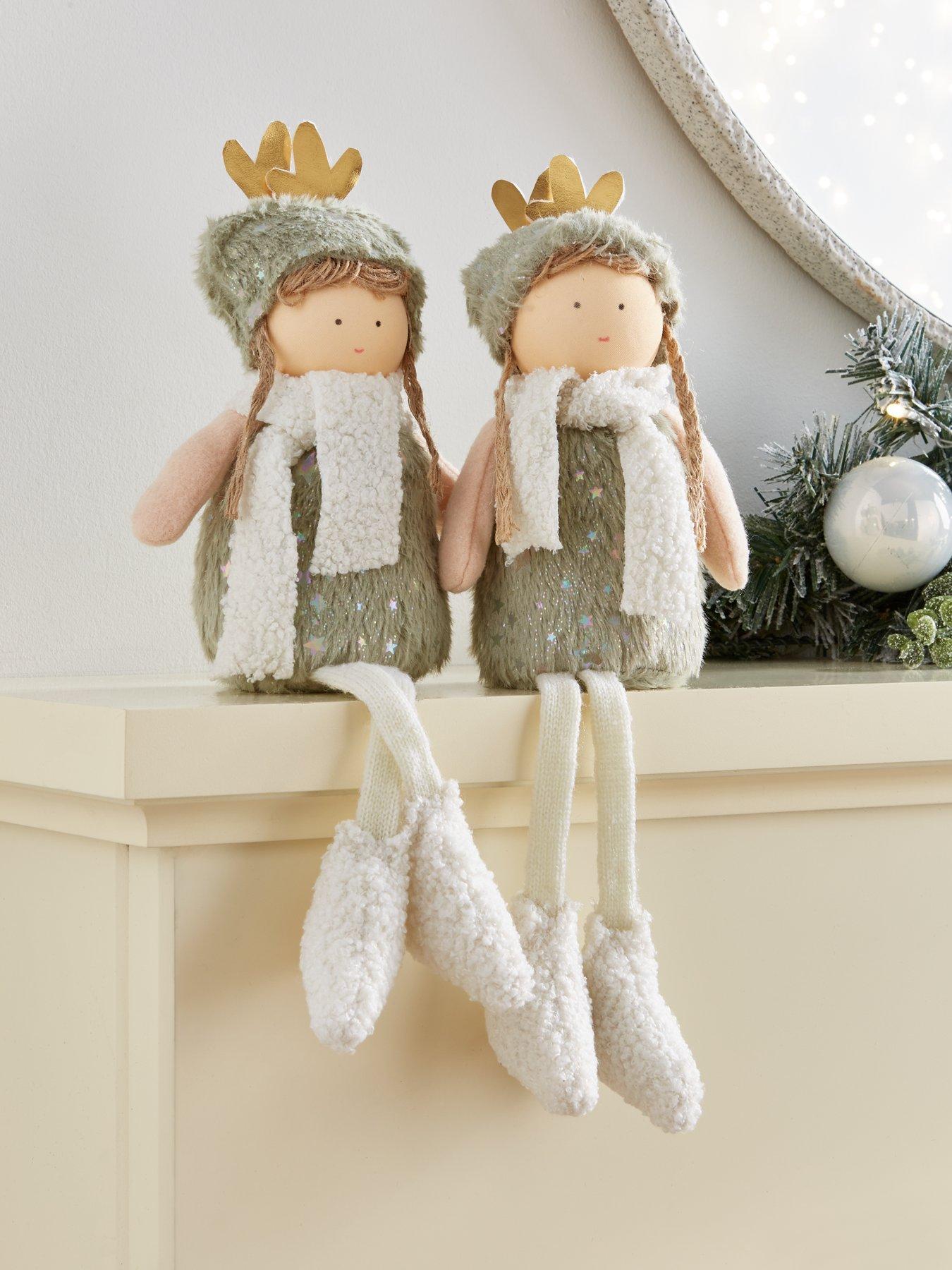 undefined Set of 2 Winter Girl Christmas Decorations
