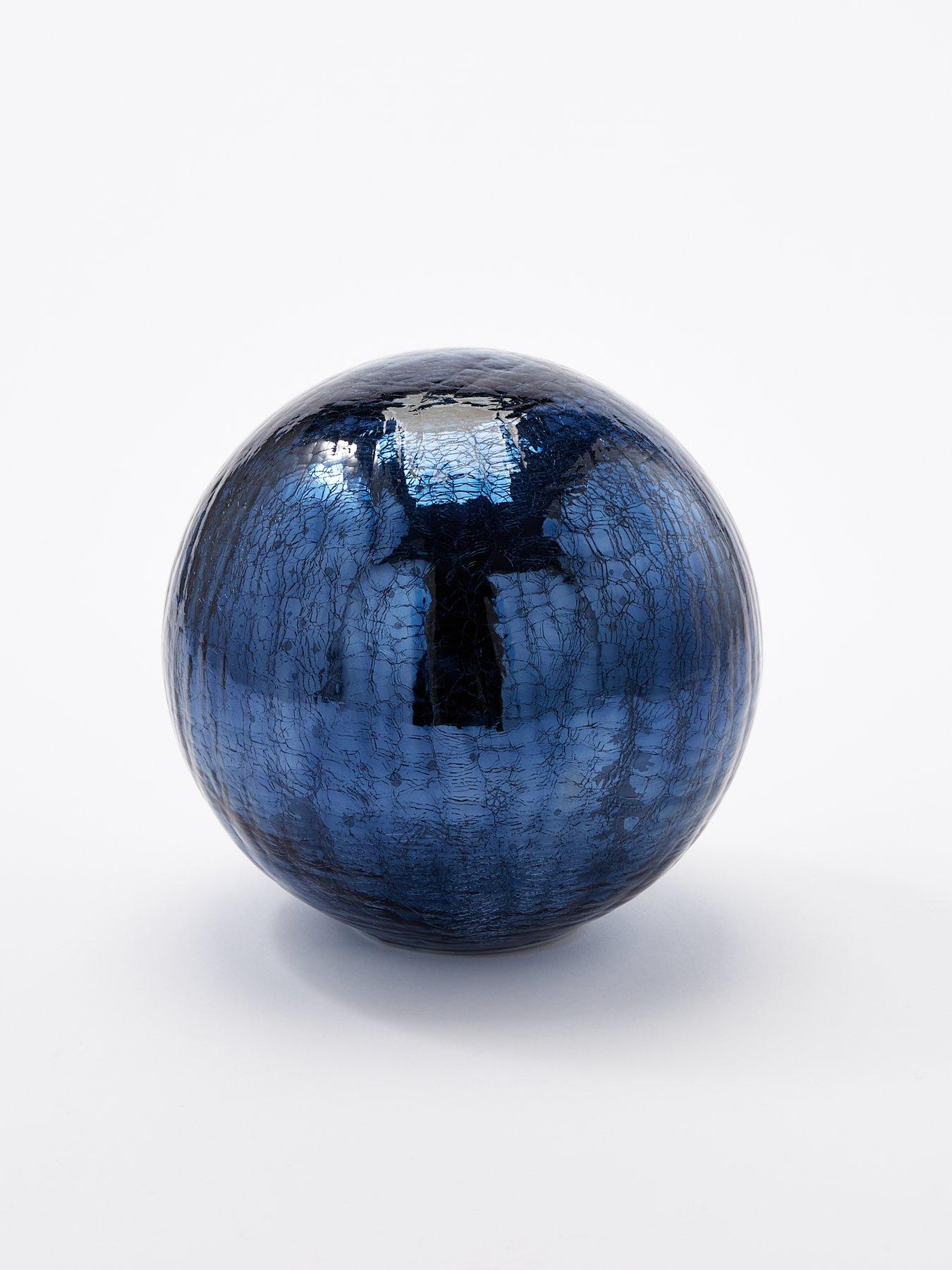 Image 3 of 4 of Very Home 20&nbsp;cm Blue Crackle Ball Light Christmas Decoration