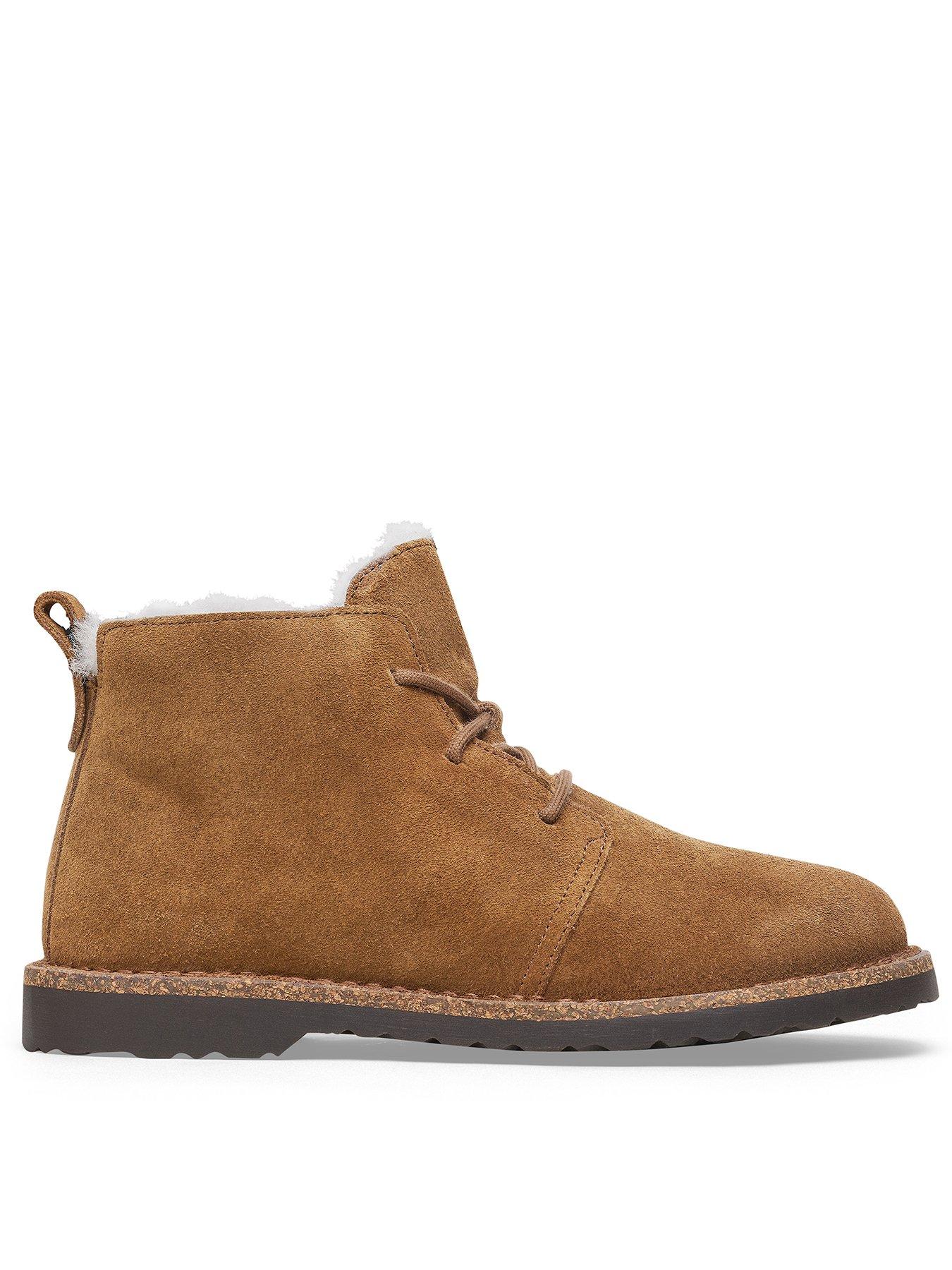  image of birkenstock-uppsala-midi-suedeshearling-lace-up-ankle-boot-dark-tea-brown