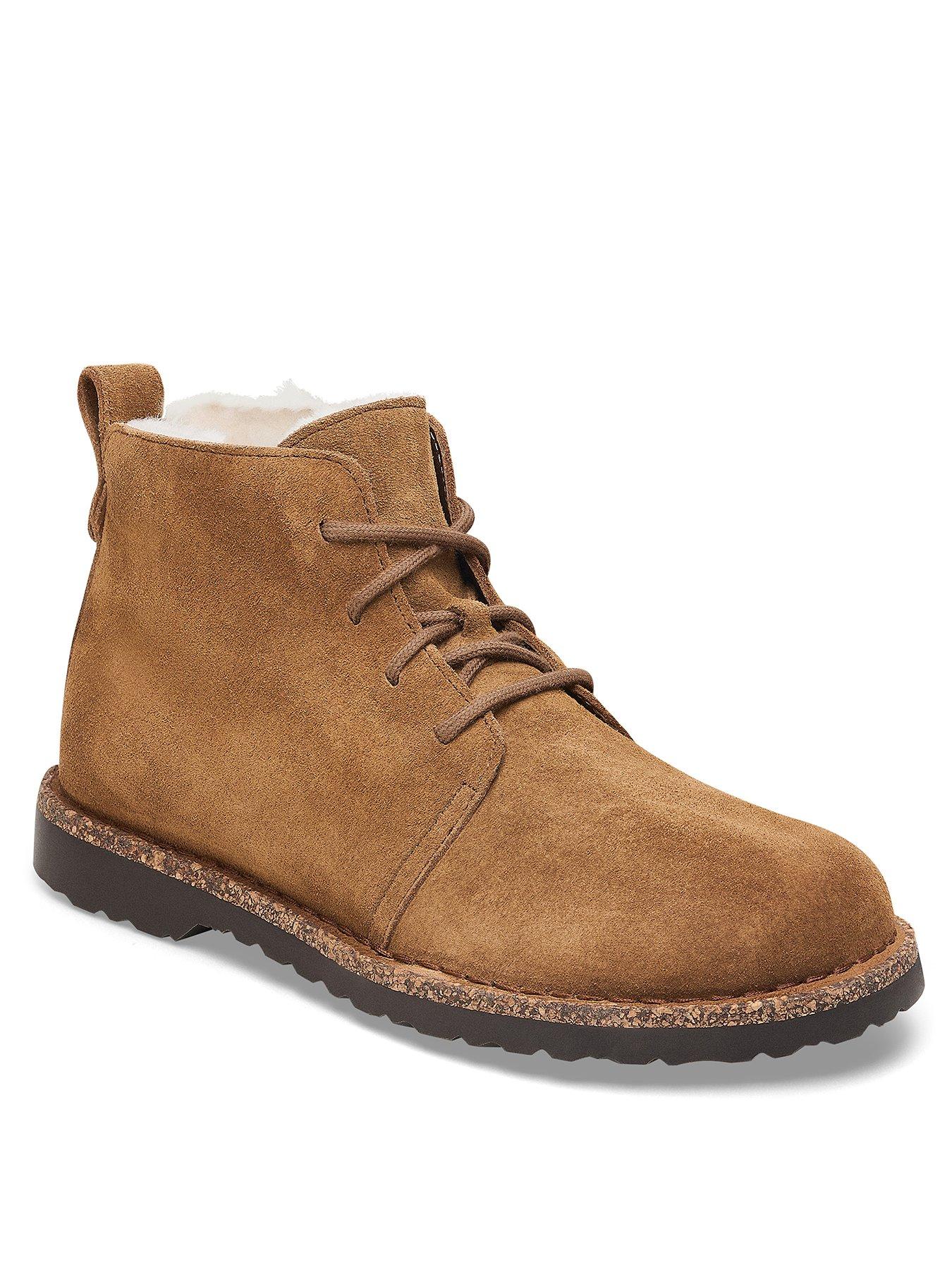  image of birkenstock-uppsala-midi-suedeshearling-lace-up-ankle-boot-dark-tea-brown