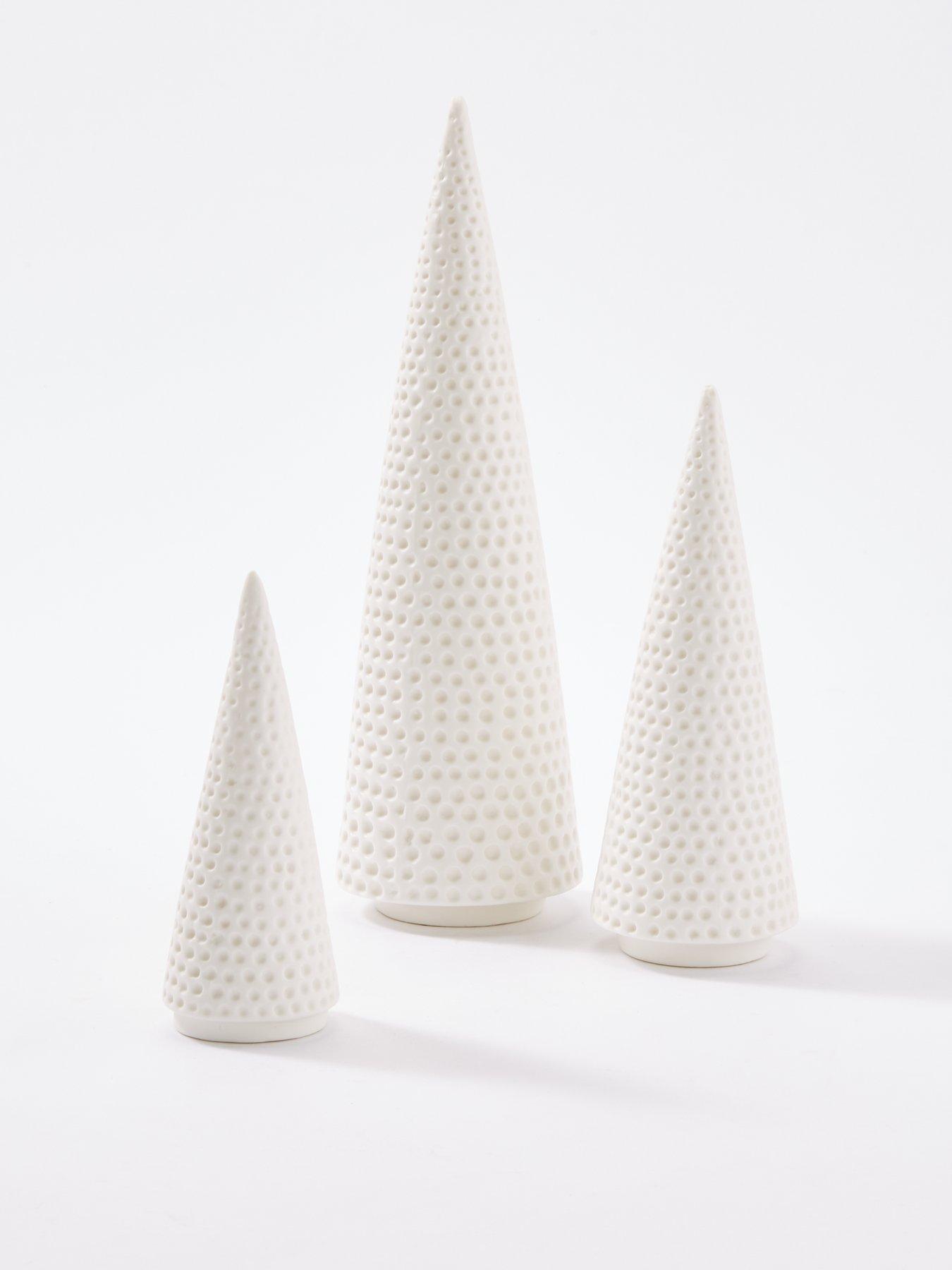 Image 3 of 4 of Very Home Set of 3 Lit Ceramic Tree Christmas Decorations