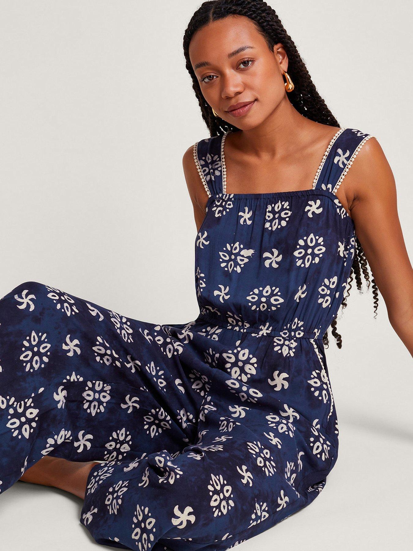 Image 4 of 5 of Monsoon Loreta Batik Print Jumpsuit