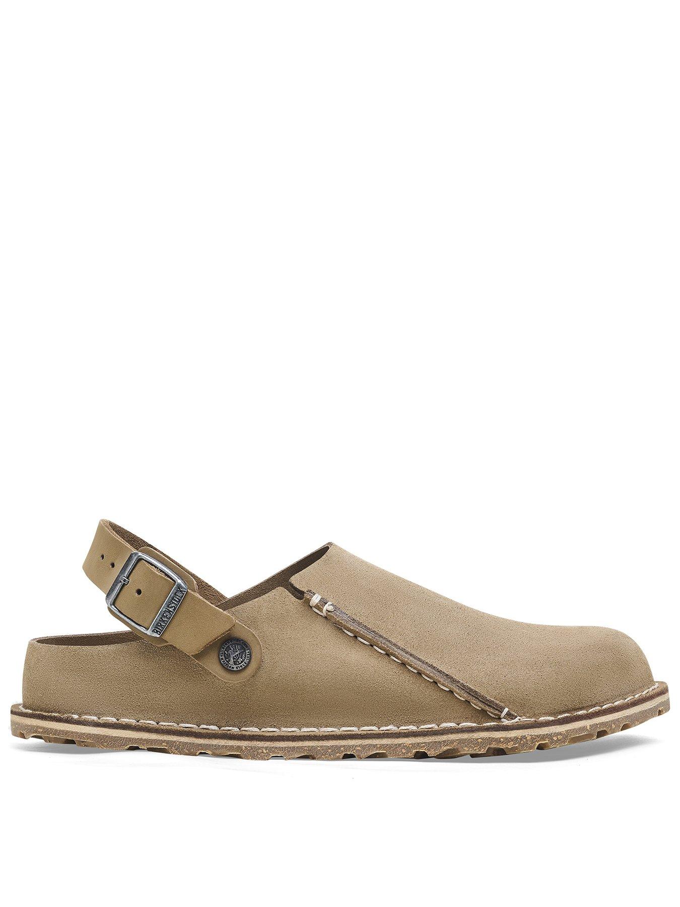 Birkenstock Womens Lutry Premium Wide Fit Suede Shoe - Gray Taupe