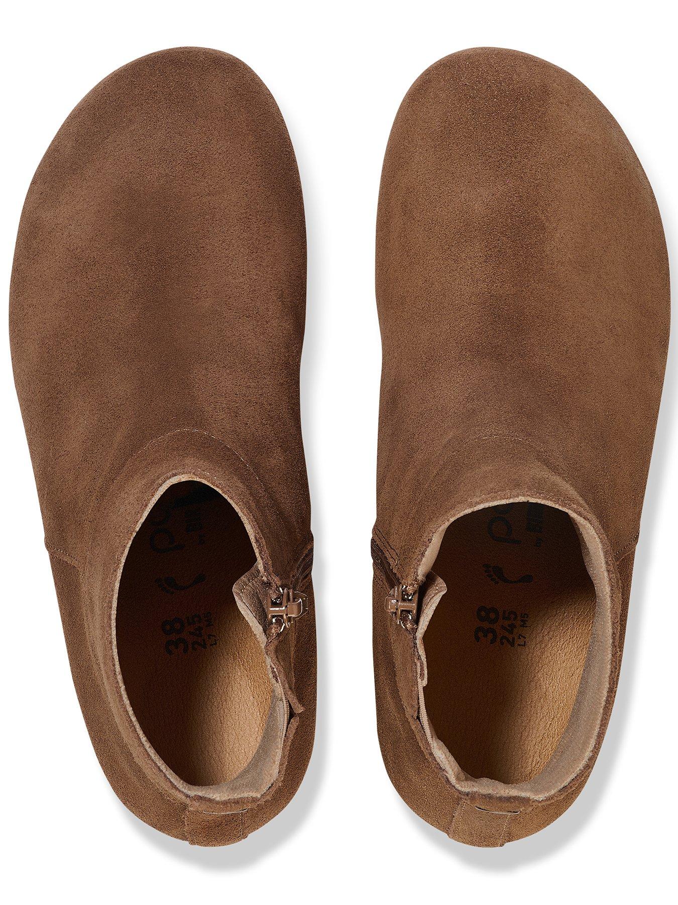  image of birkenstock-ebba-suede-wedge-ankle-boot-dark-tea-brown