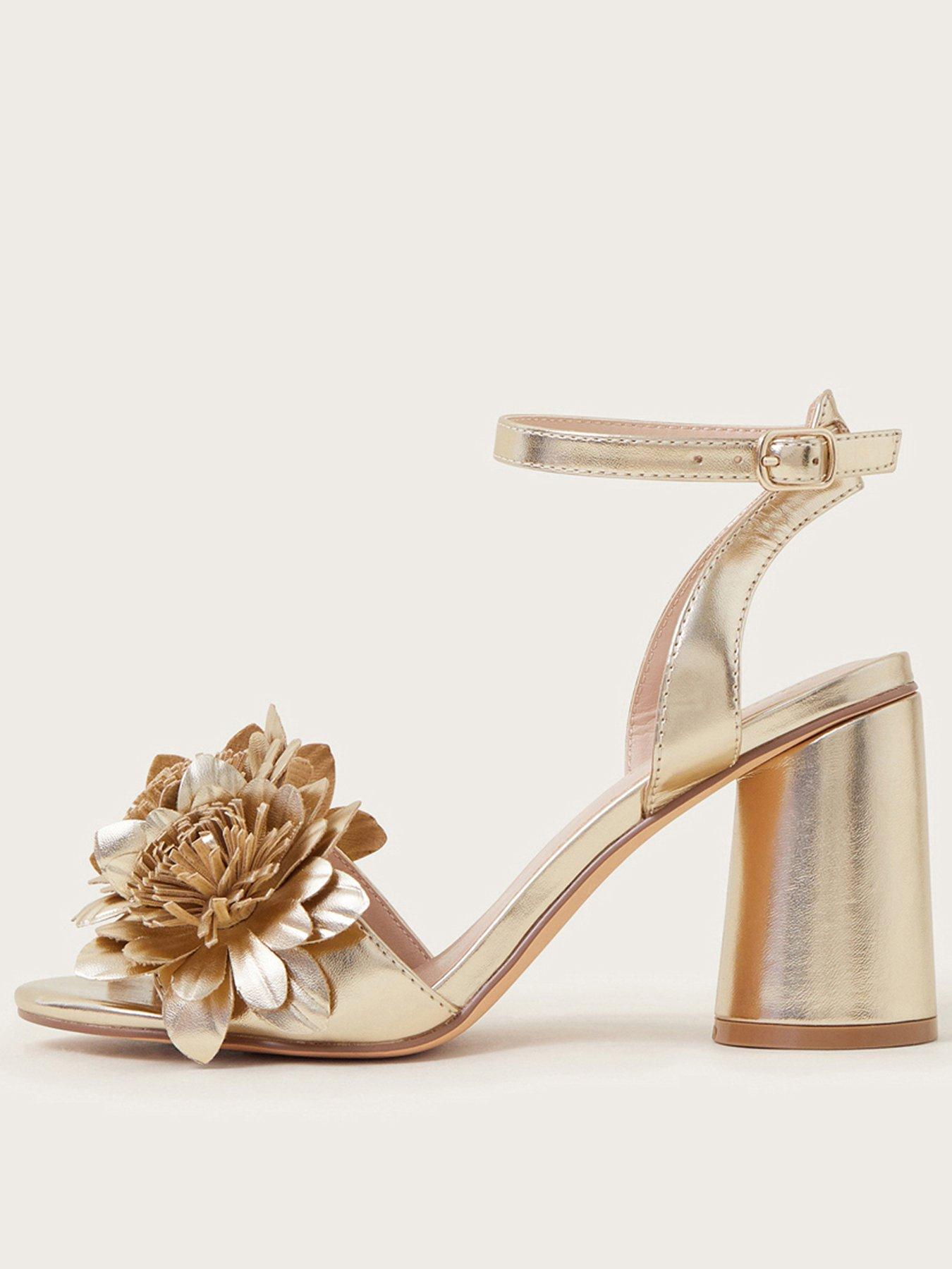 Monsoon Metallic Corsage Heels Gold Littlewoods