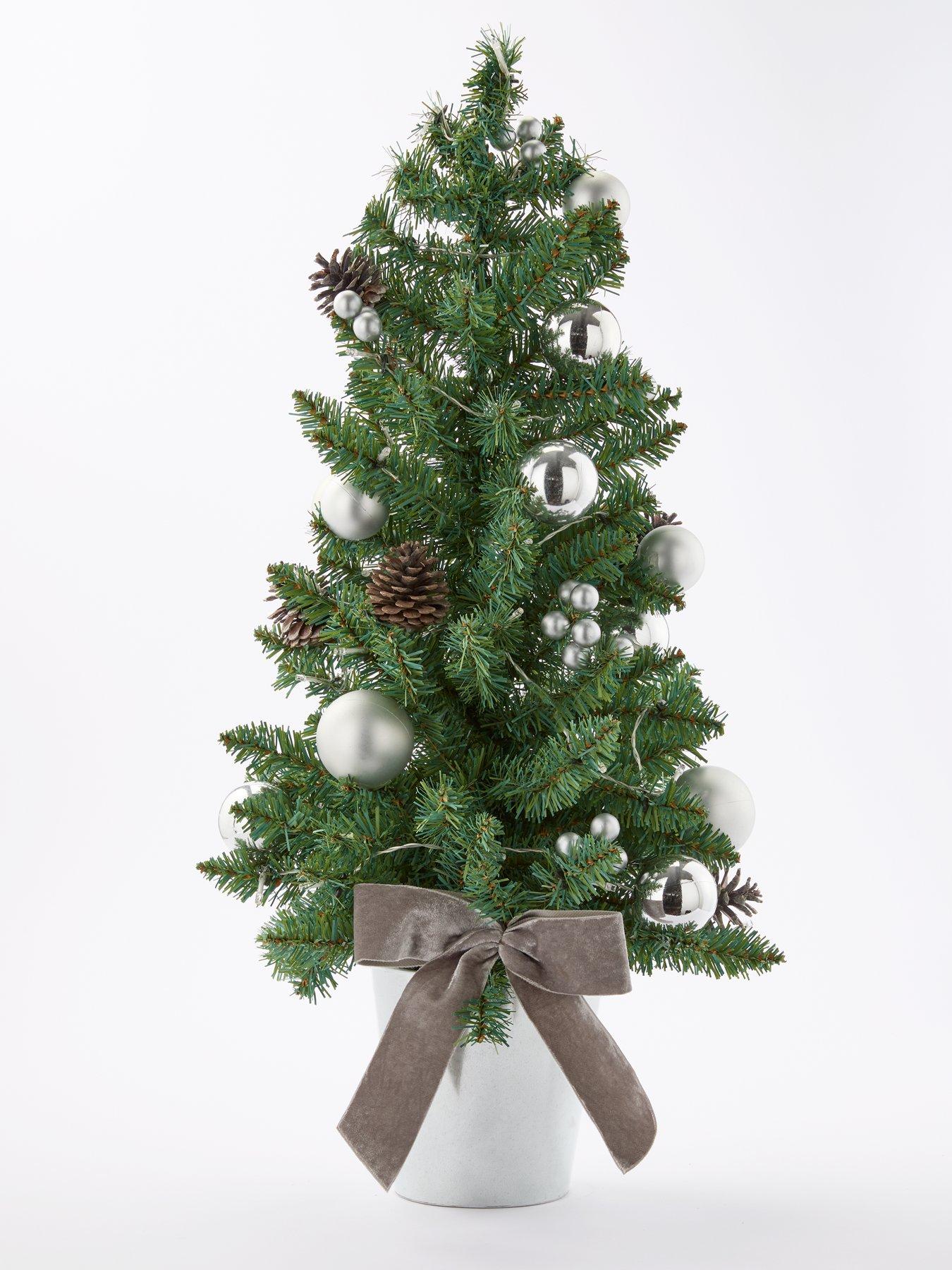 Image 3 of 4 of Very Home Silver Bow Pre-Lit Christmas Tree