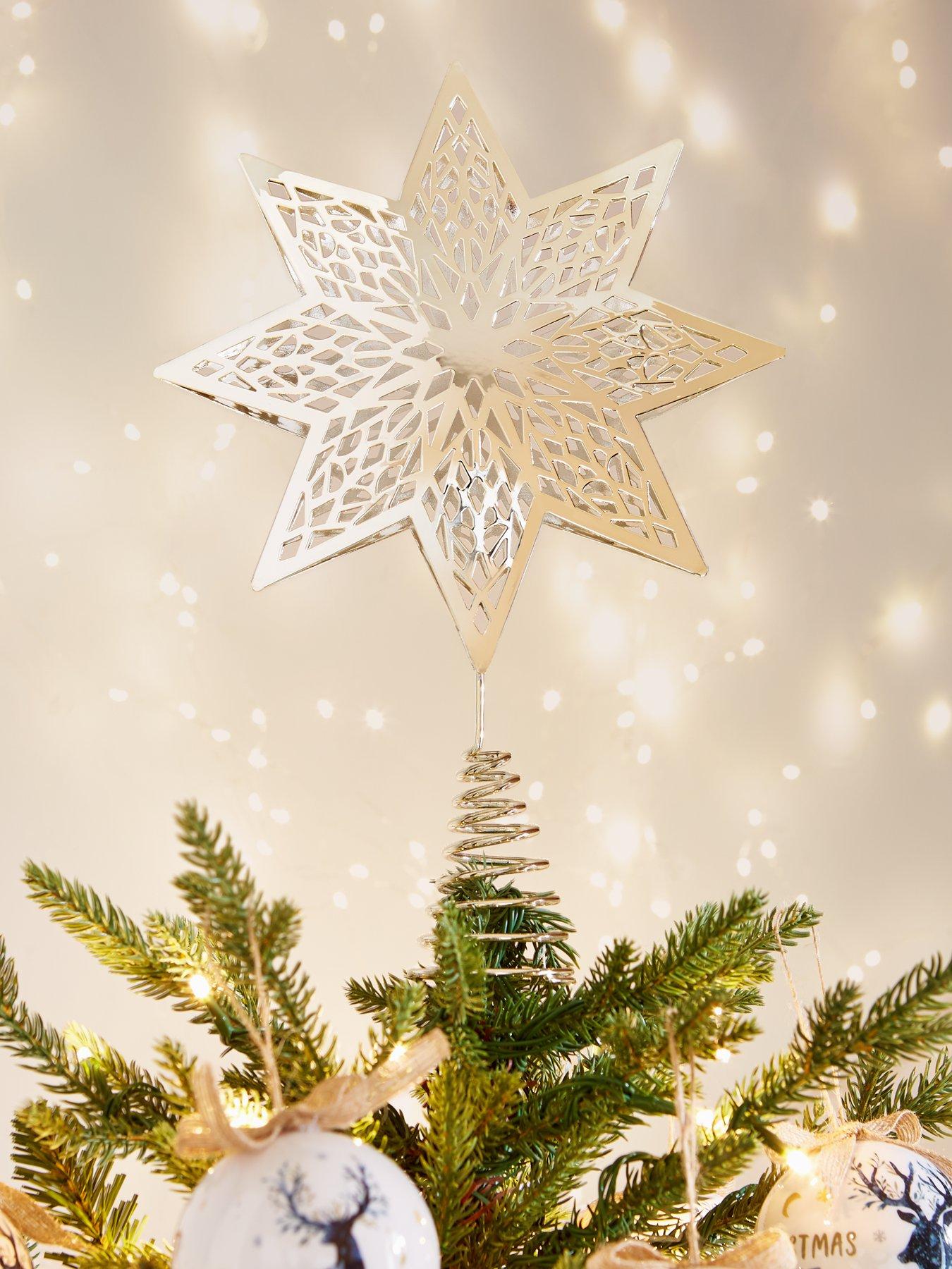 Image 1 of 3 of The Very Collection Pack of 2&nbsp;Gold Star Christmas Tree Toppers