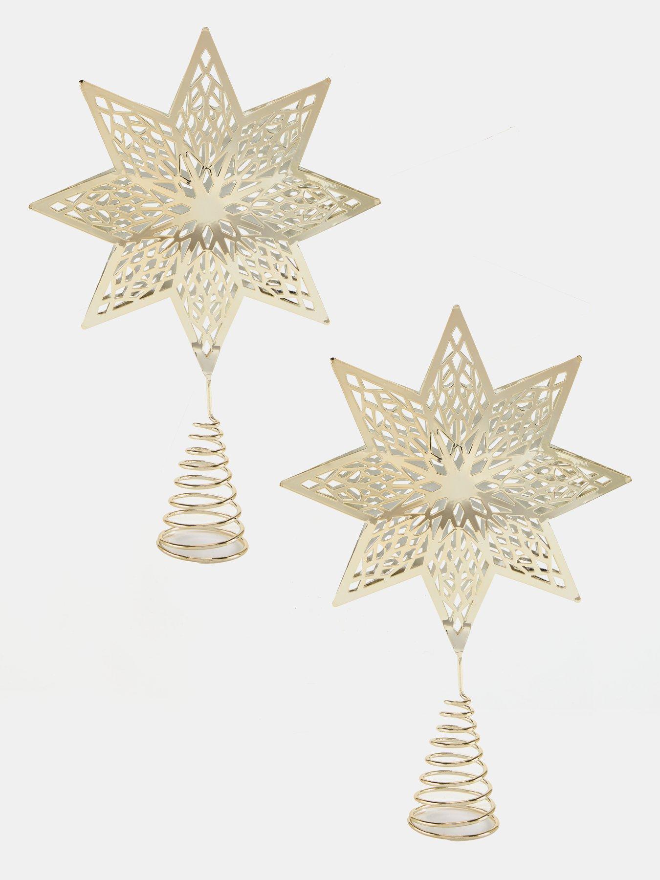 Image 2 of 3 of The Very Collection Pack of 2&nbsp;Gold Star Christmas Tree Toppers