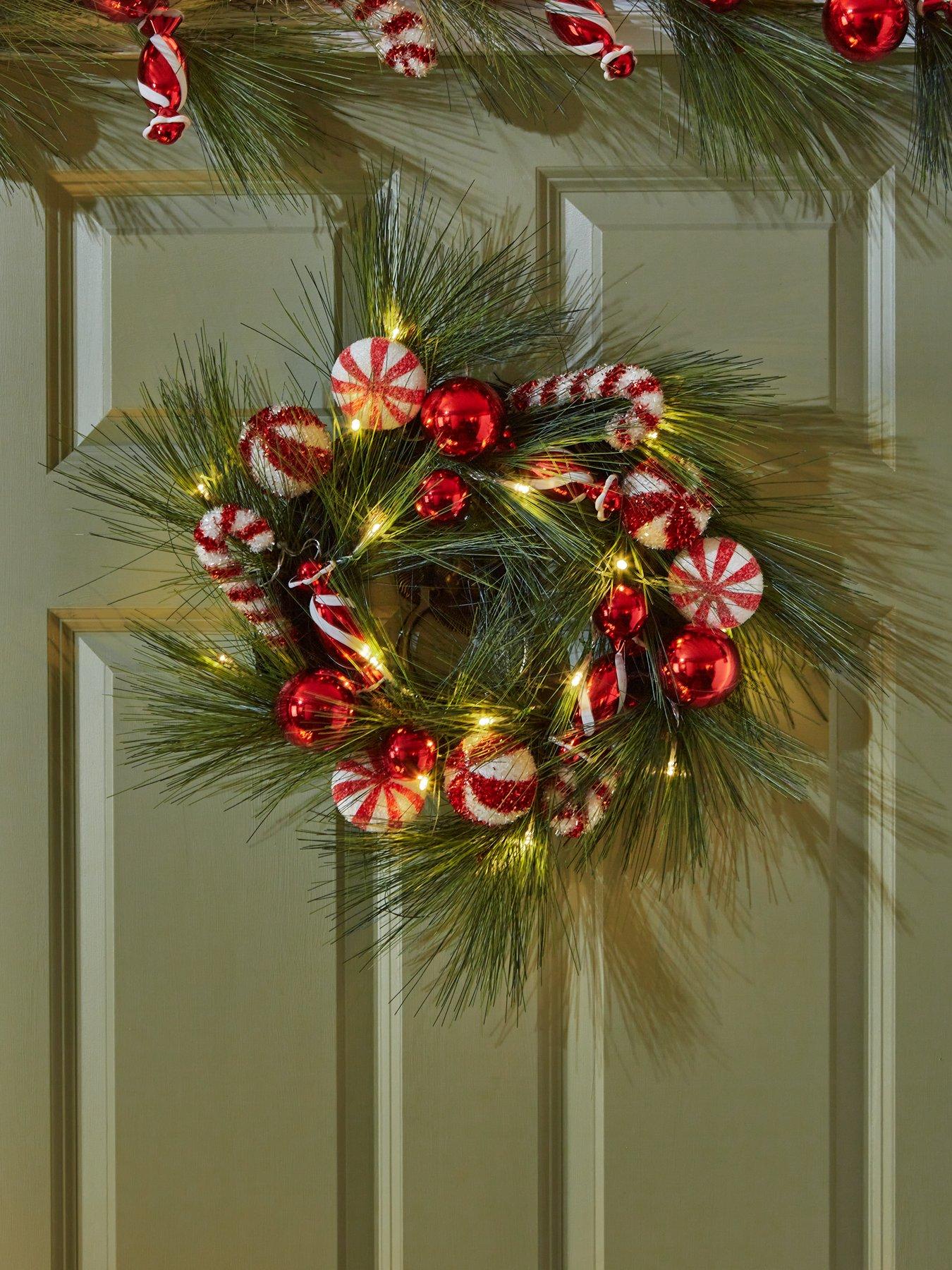 undefined Candy Cane Christmas Wreath