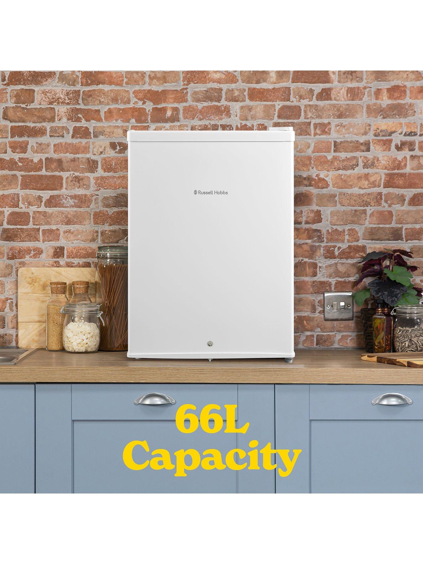  image of russell-hobbs-rh67ttf0e1w-lck-66l-table-top-fridge-with-lock-white