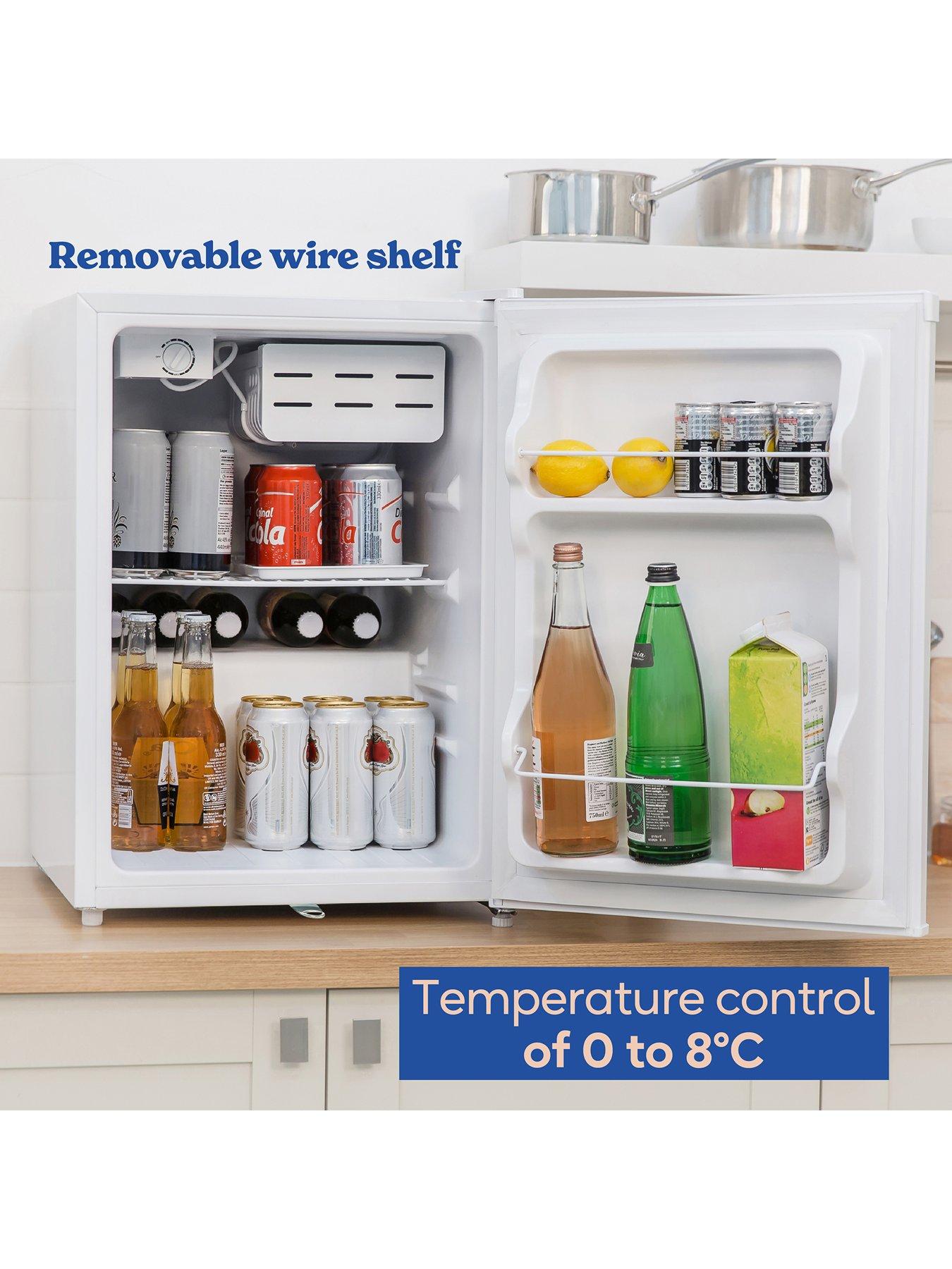  image of russell-hobbs-rh67ttf0e1w-lck-66l-table-top-fridge-with-lock-white