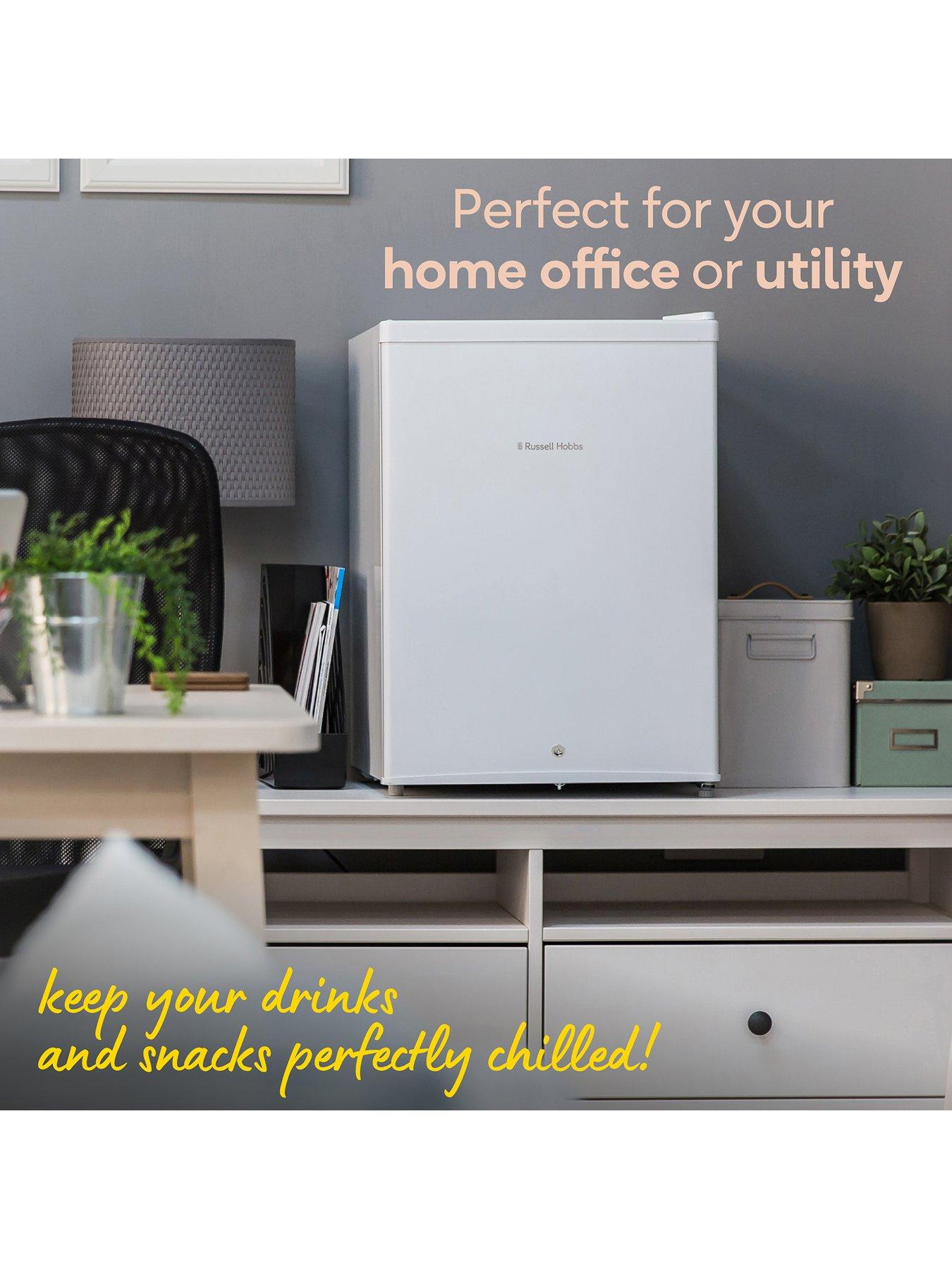  image of russell-hobbs-rh67ttf0e1w-lck-66l-table-top-fridge-with-lock-white