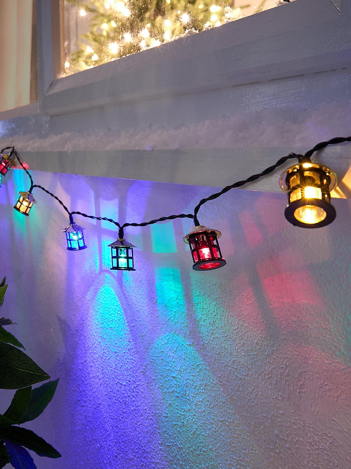 Image 1 of 6 of Very Home Battery Operated Traditional Lantern Outdoor Christmas Lights