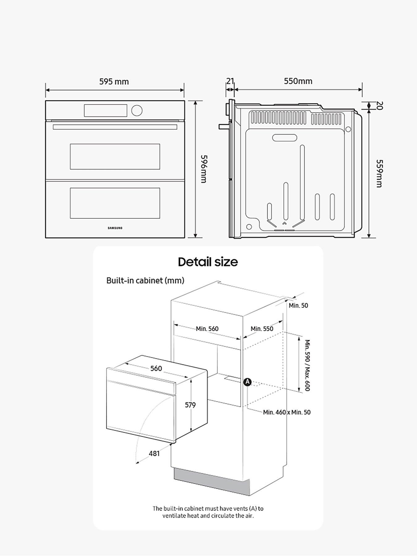 Image 7 of 8 of Samsung Series 4 NV7B45205ASU4 Dual Cook Flex Smart Oven with Catalytic Cleaning &ndash; A+ Rated - Stainless Steel