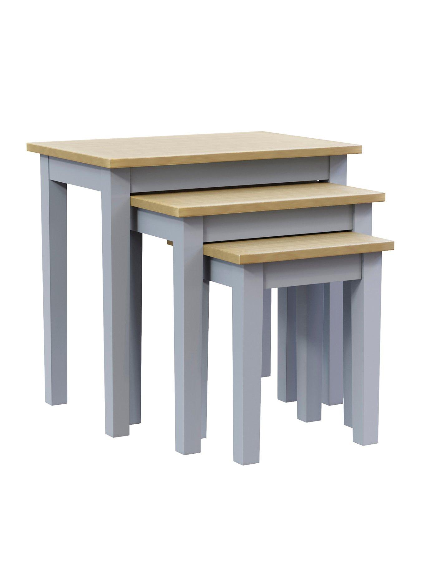 Image 2 of 6 of Vida Designs Yorkshire Nest of 3 Tables - Grey/Oak