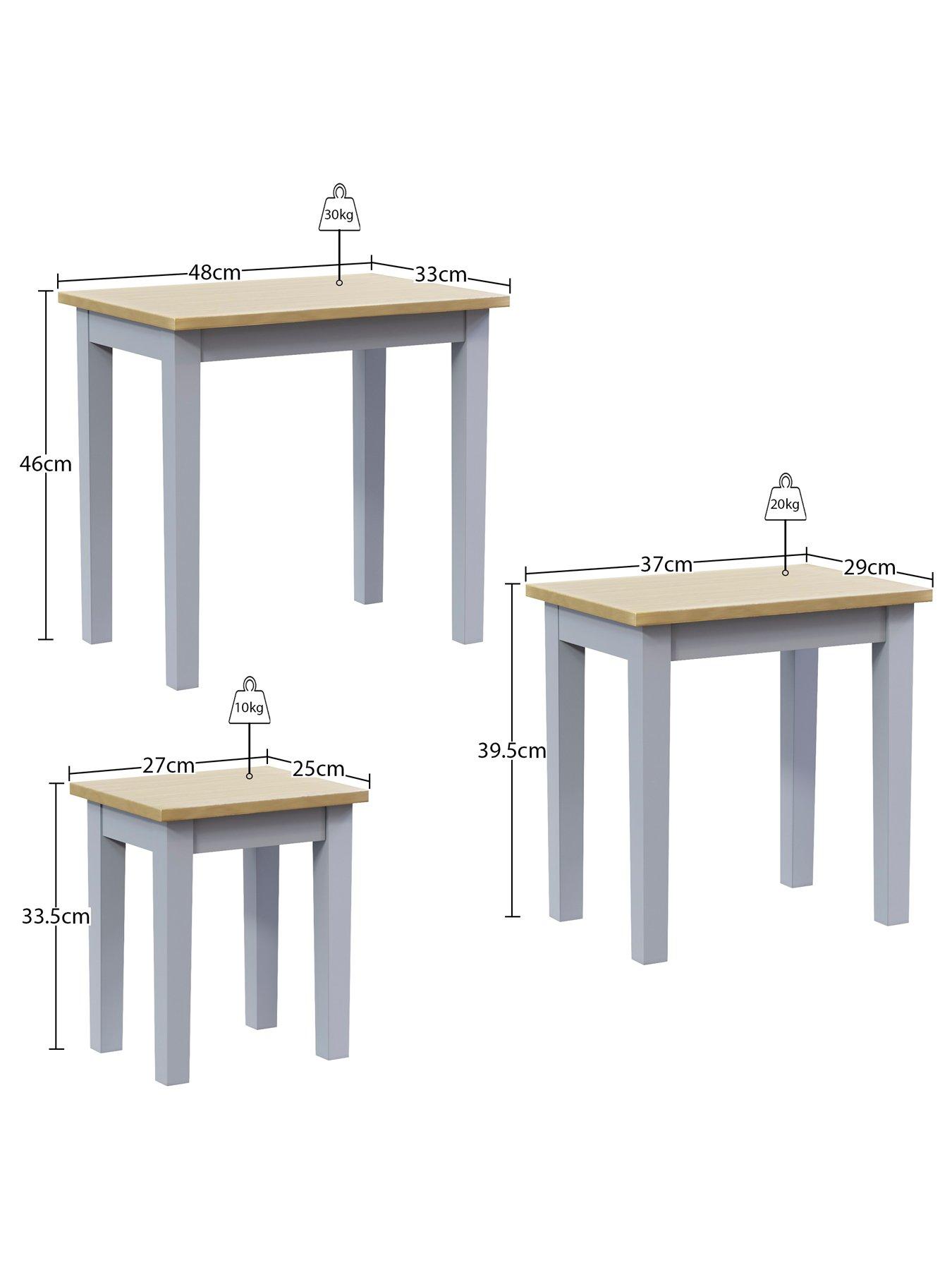 Image 6 of 6 of Vida Designs Yorkshire Nest of 3 Tables - Grey/Oak