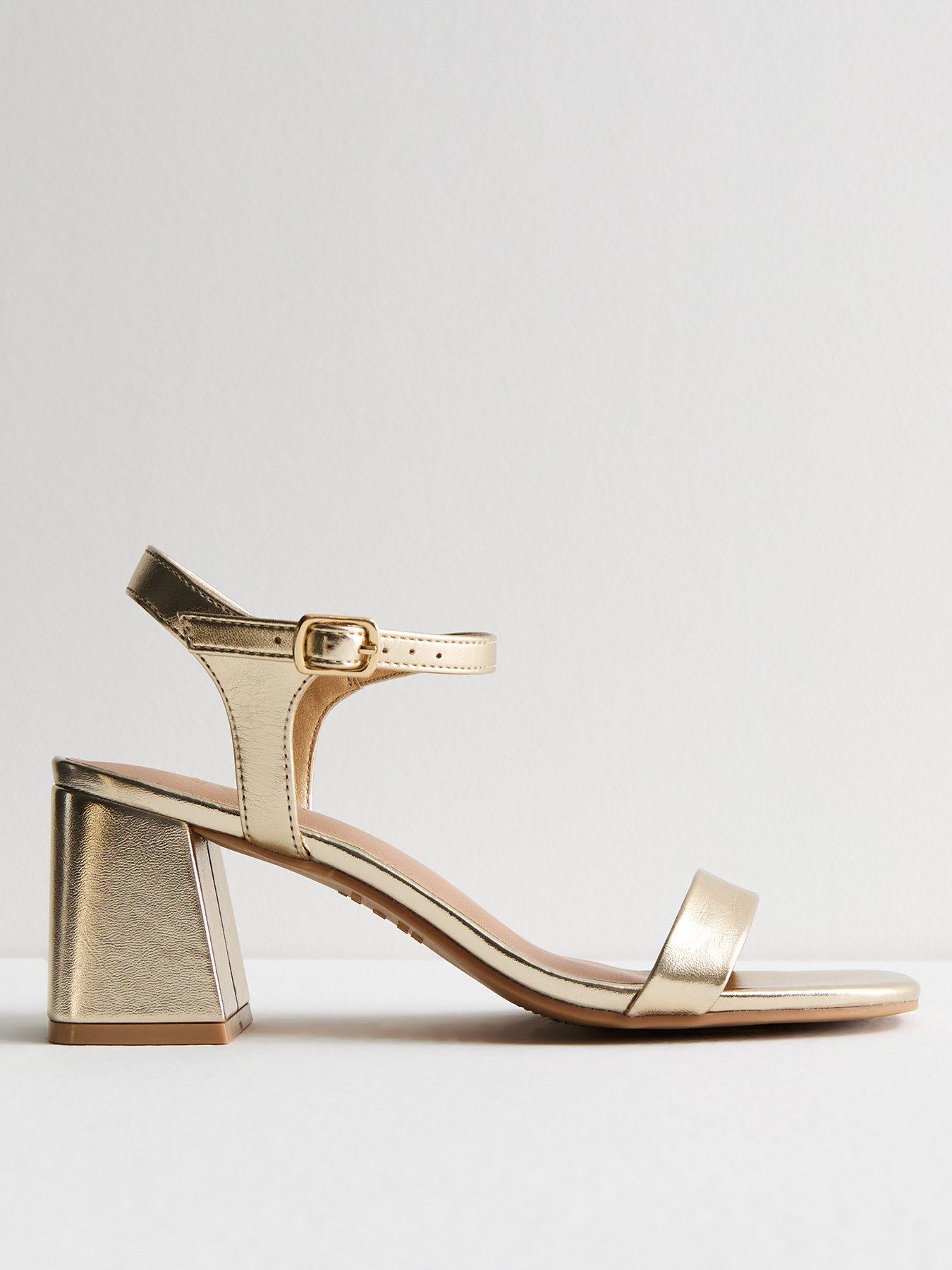 Gold heel sandals sale best sale