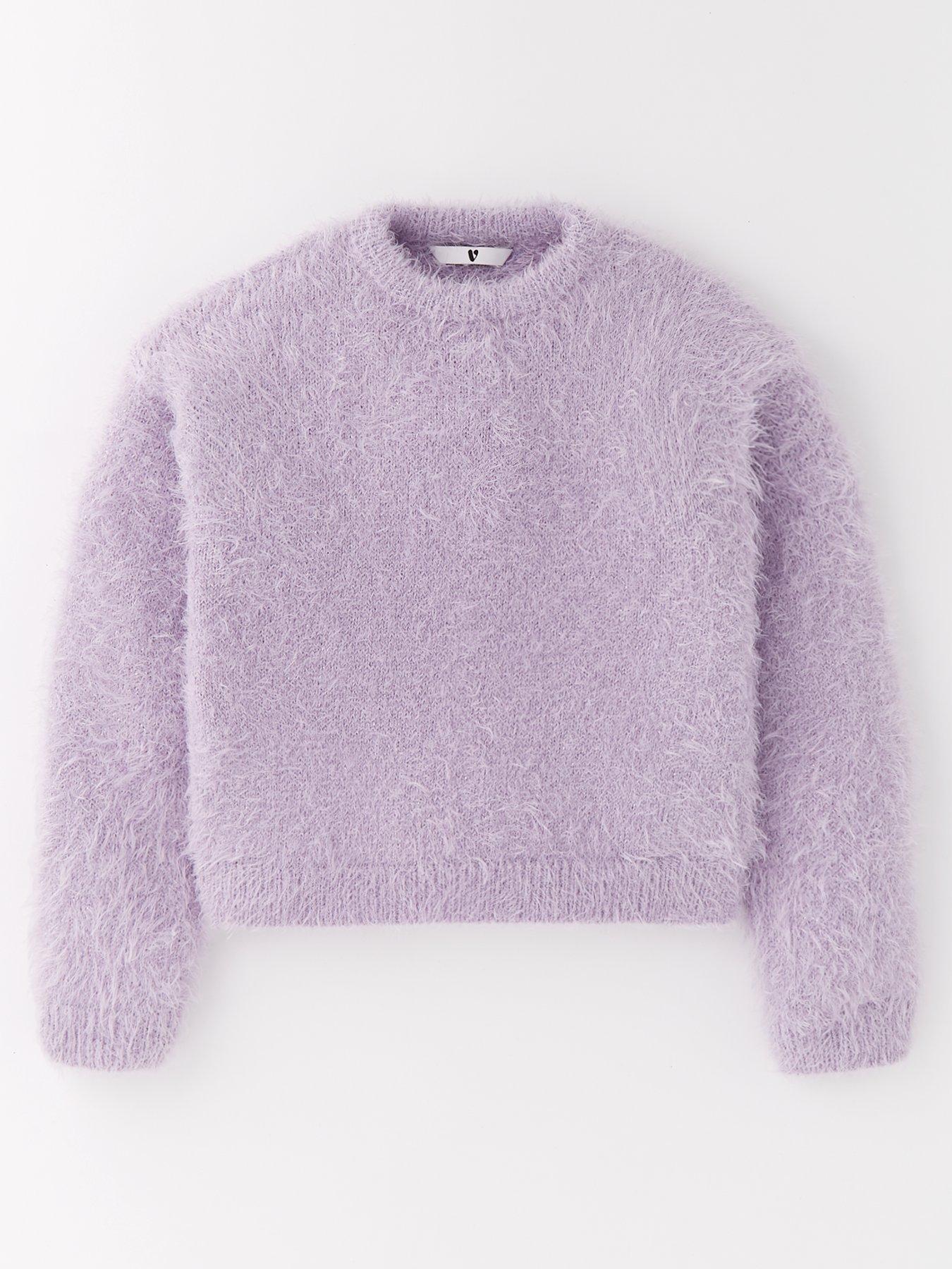 undefined Girls Purple Fluffy Jumper