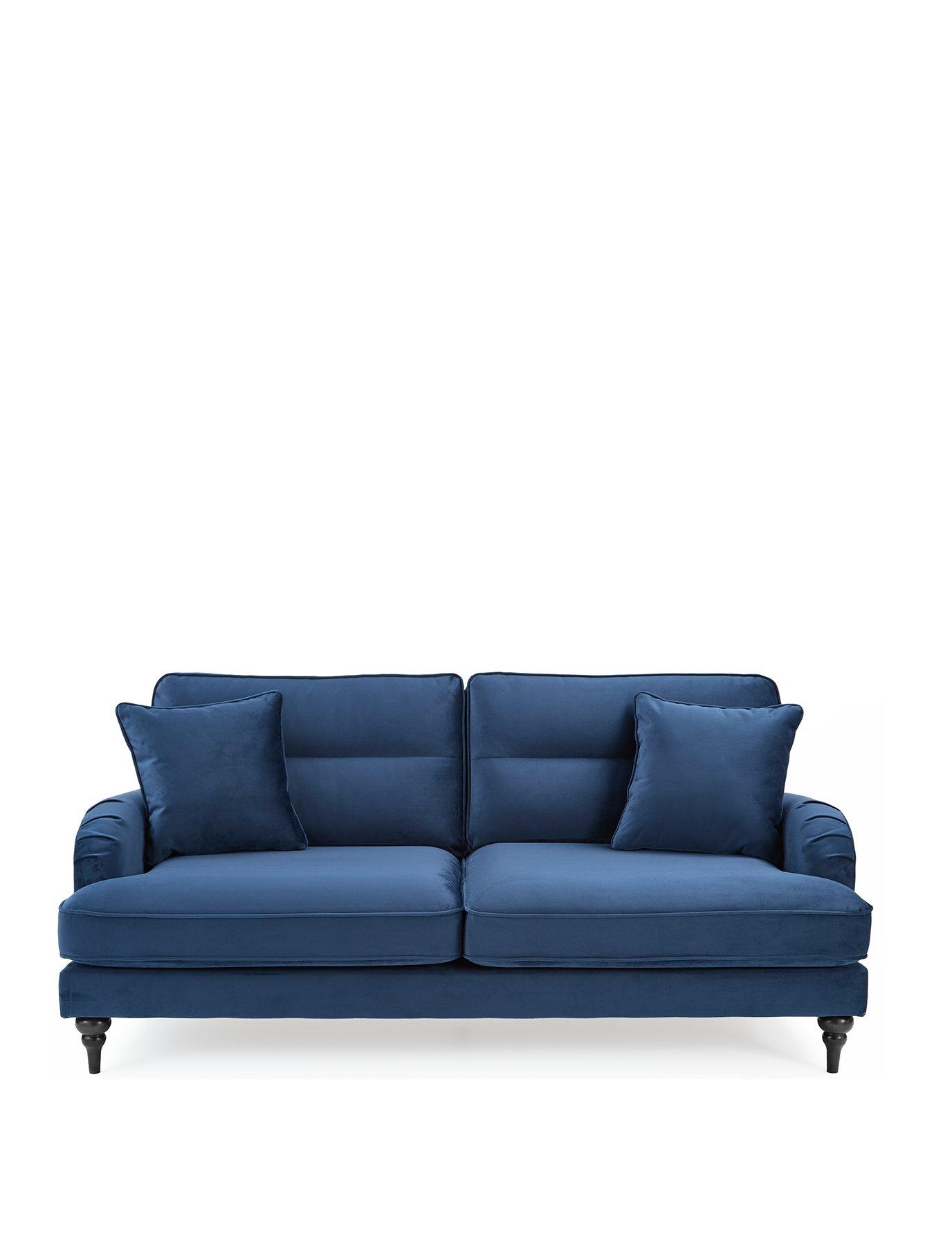 Image 2 of 7 of The Very Collection Victoria 3 Seater Fabric Sofa - Navy - FSC&reg; Certified