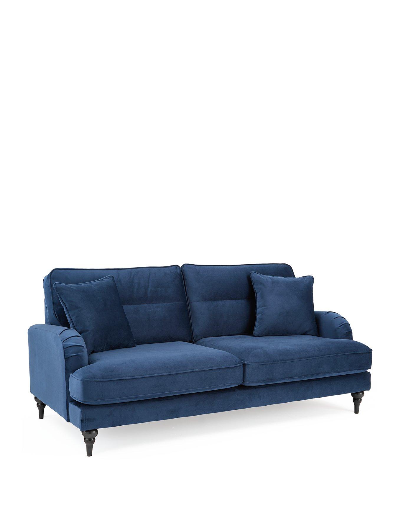 Image 3 of 7 of The Very Collection Victoria 3 Seater Fabric Sofa - Navy - FSC&reg; Certified