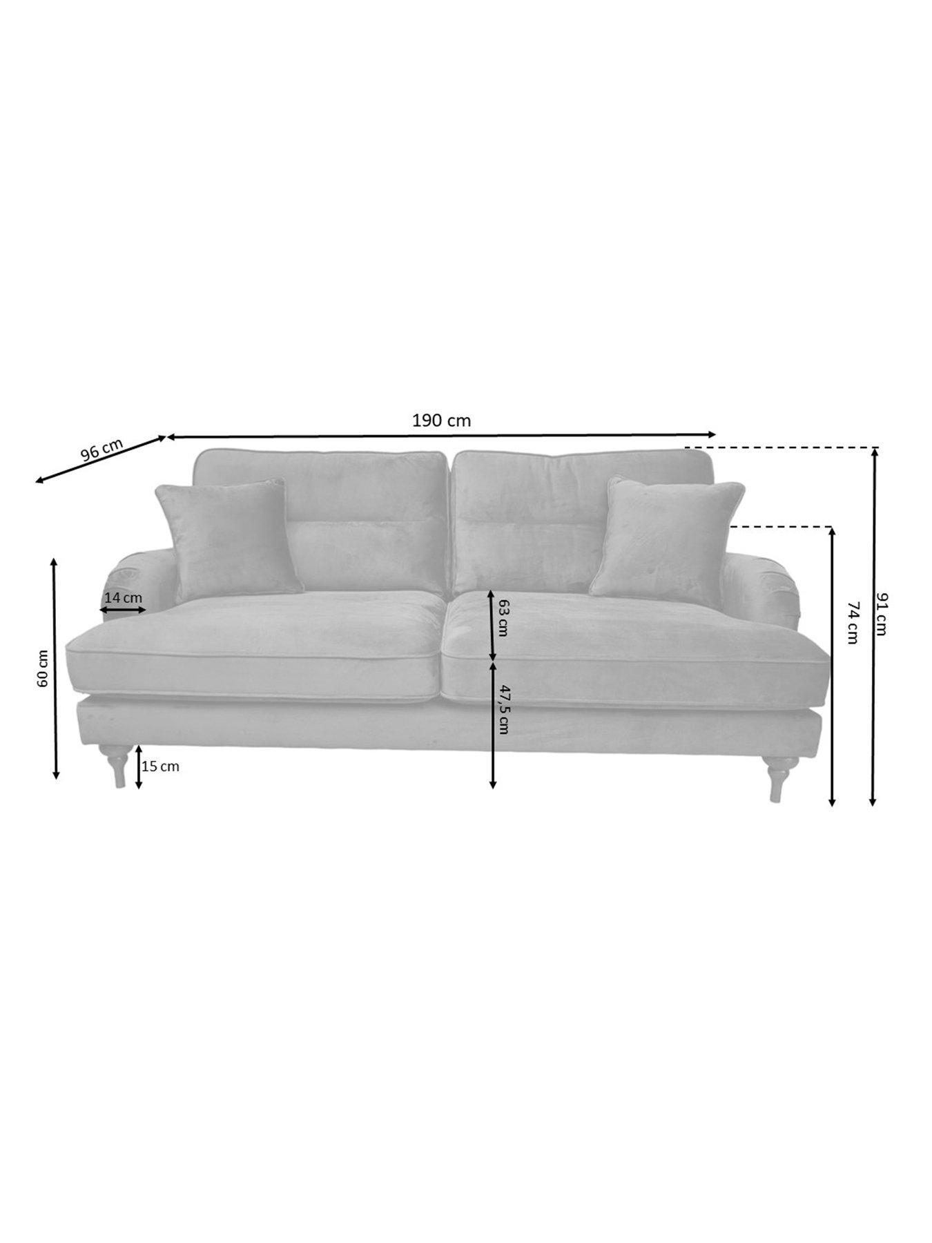 Image 6 of 7 of The Very Collection Victoria 3 Seater Fabric Sofa - Navy - FSC&reg; Certified
