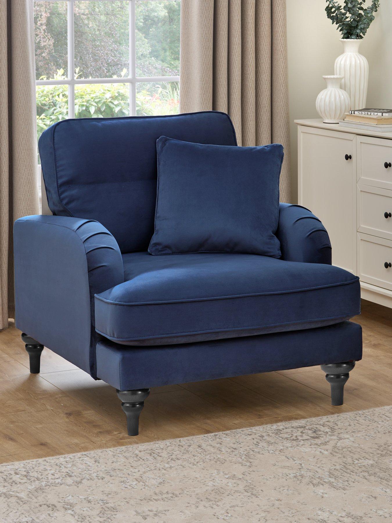 Image 1 of 7 of The Very Collection Victoria Fabric Armchair - Navy - FSC&reg; Certified
